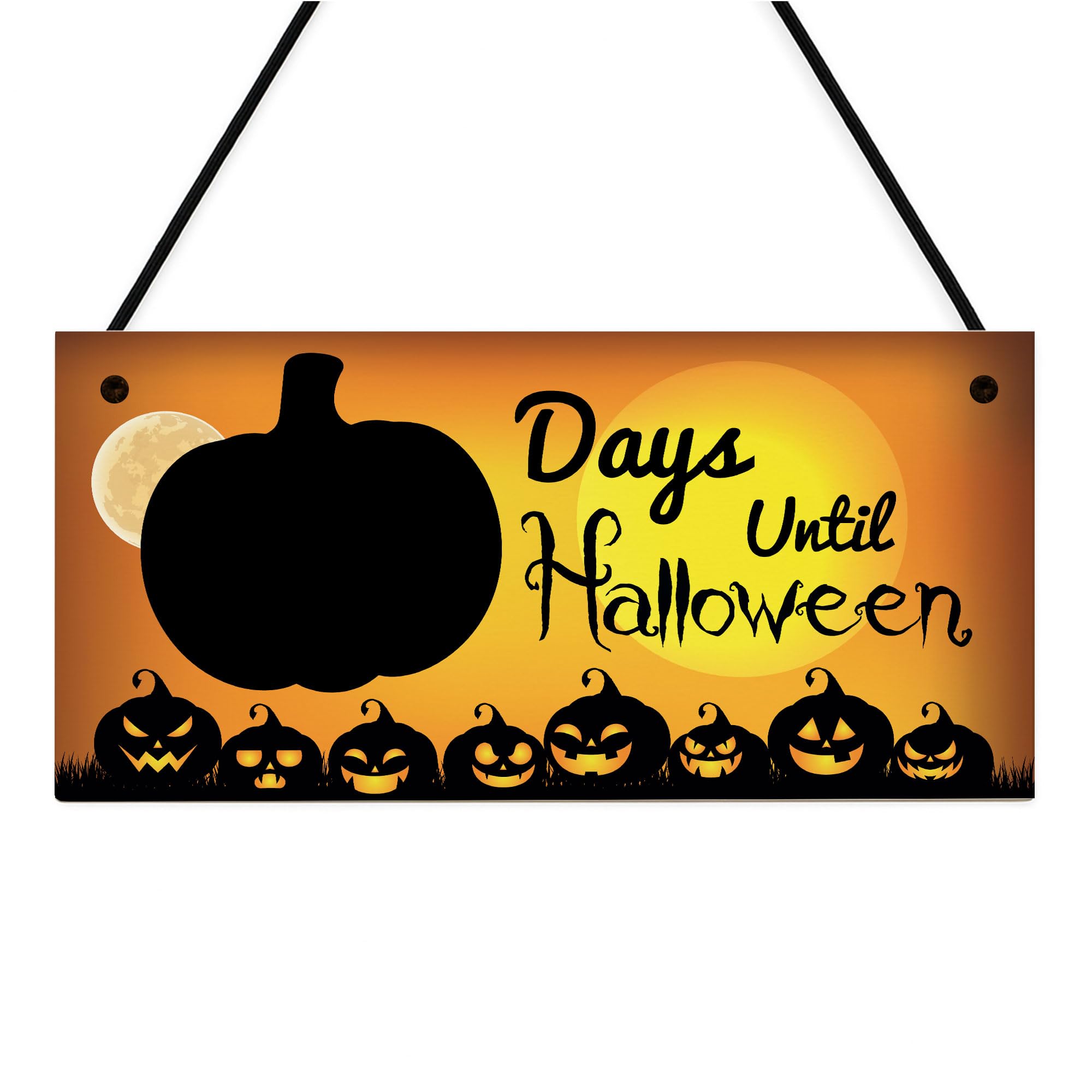 Red Ocean Days Until Halloween Countdown Signs Novelty Halloween Decorations For Kids Children Spooky Decor Gifts For Son Daughter