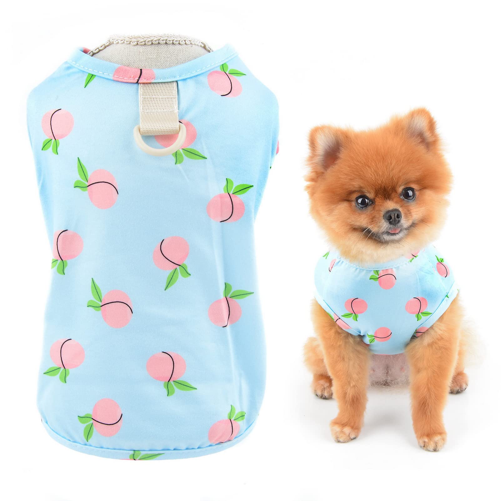 Amazon | SMALLLEE_LUCKY_STORE 犬 服 小型犬 春 夏 かわいい桃