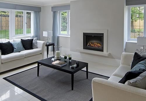 Vista 11 de Dimplex Caja de fuego eléctrica incorporada de lujo de 39 pulgadas con troncos de resina y respaldo de ladrillo - Negro, BF39DXP