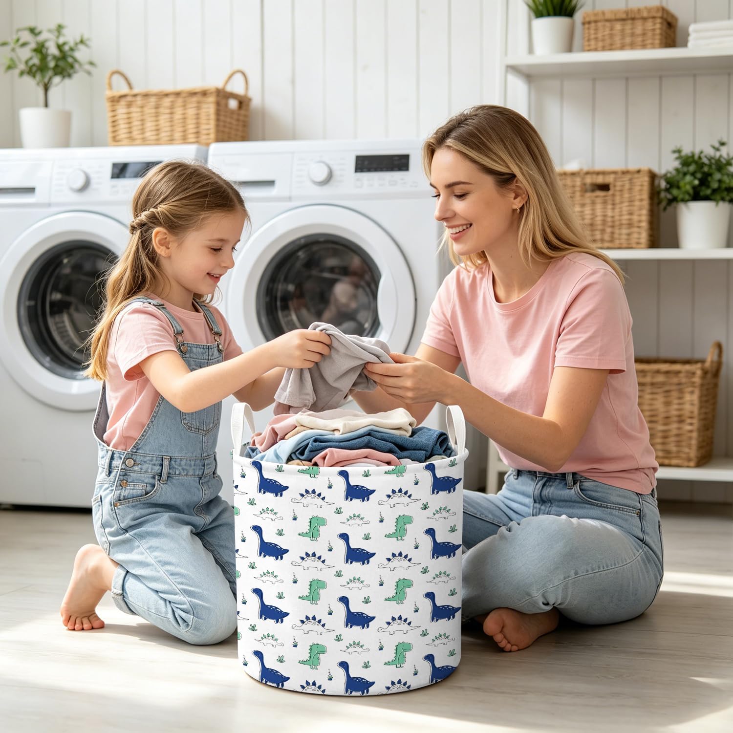 Dinosaur Kids Laundry Basket Foldable Hamper with Handles | Laundry Hamper Cute Nursery Storage Bin Baby Hamper for Girls Boys Bedroom Dorm Laundry Room Collapsible Toy Organizer
