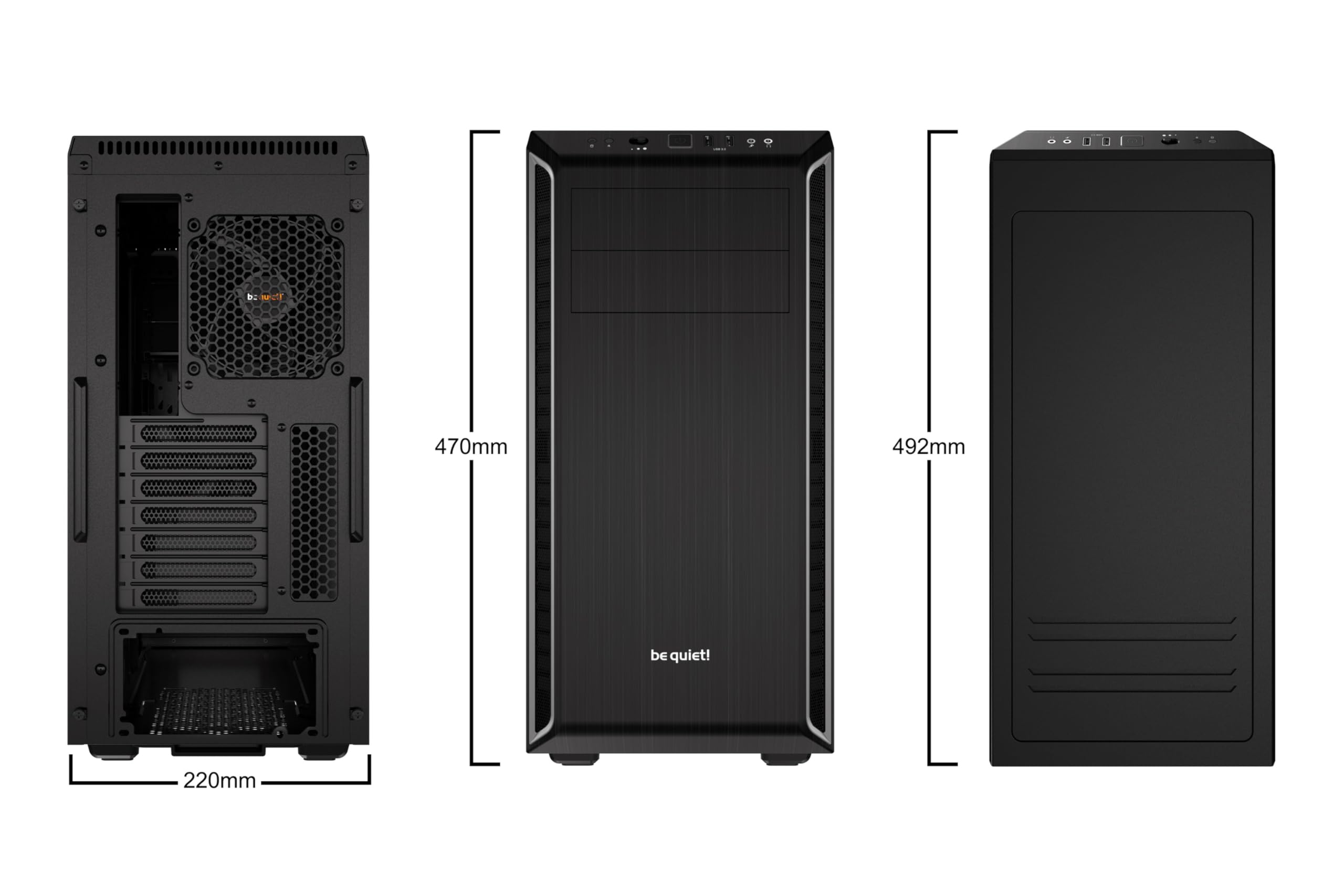 be quiet! Pure Base 600 Silver PC case, slot HDD riposizionabili, gabbia ODD removibile, 2 ventole Pure Wings 2 preinstallate, completamente insonorizzato, compatibile con radiatori fino a 360mm