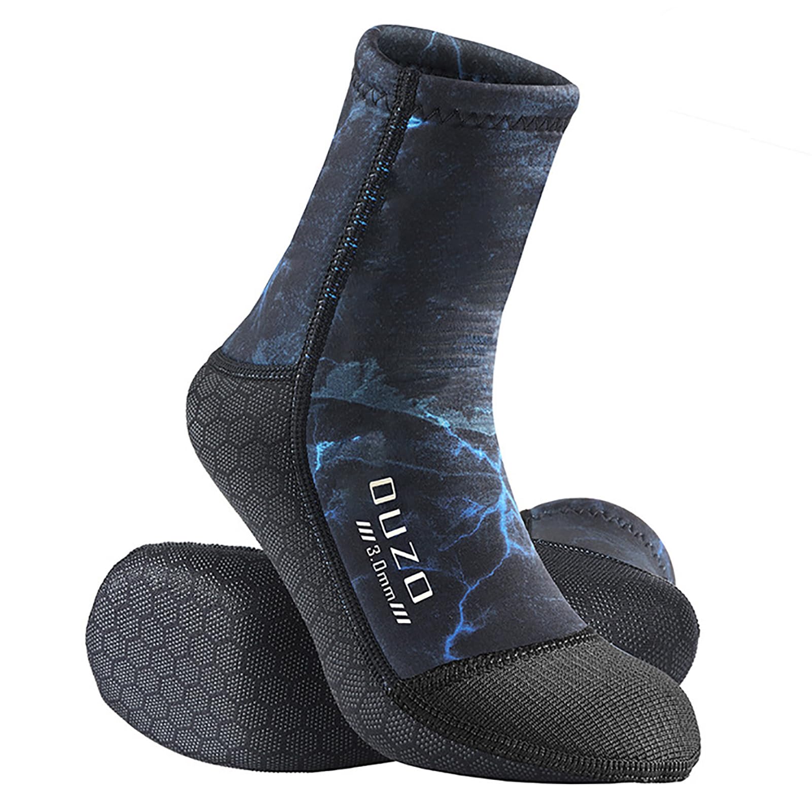 WYYHAA Sports Neoprene Water Socks, 3mm Beach Volleyball Sand Soccer Wetsuit Socks, Elastic Anti Slip Wear-Resistant,Camouflage Blue,S