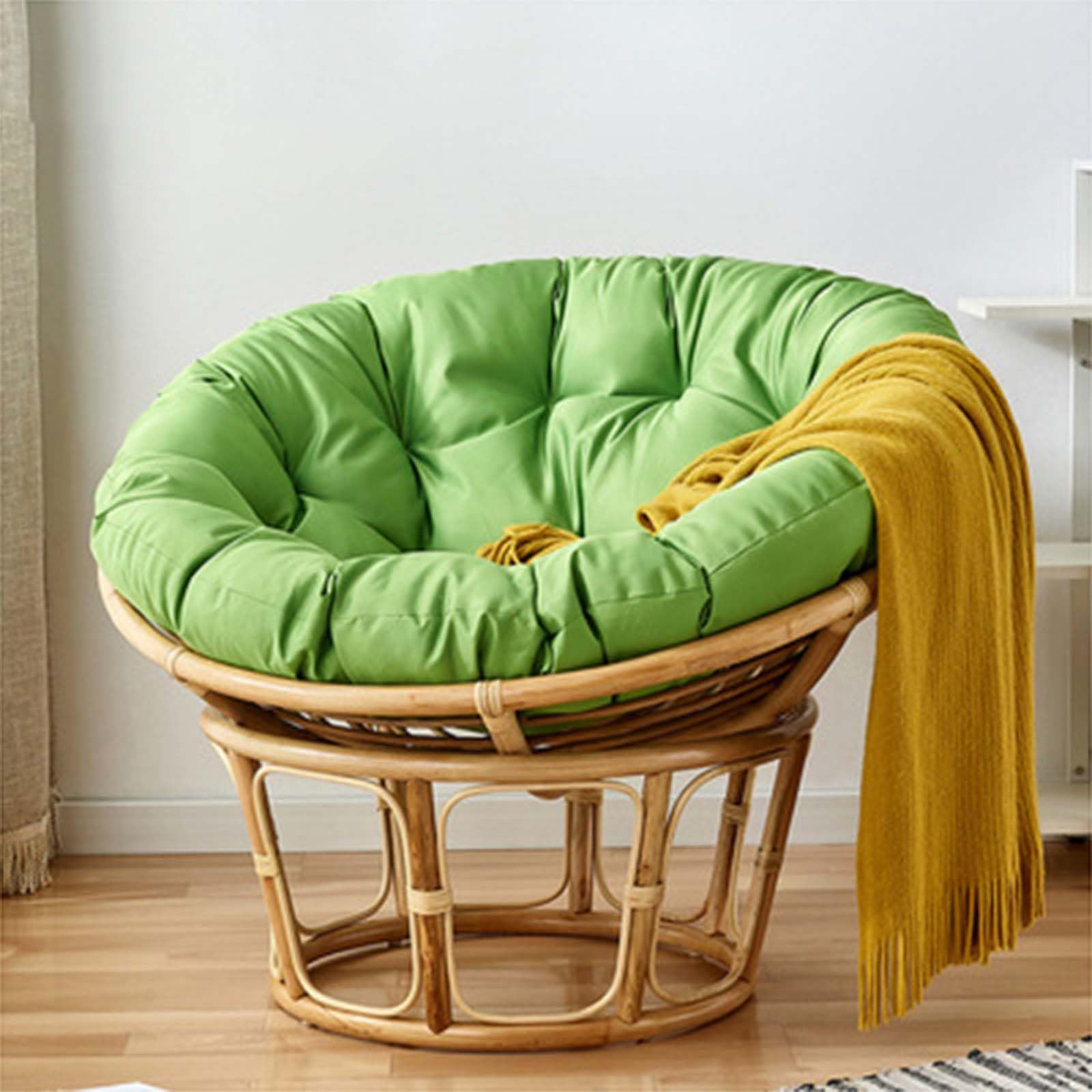 Papasan Chair Indoor Chair With Cushion Indoor Natural Cane Bedroom Chair Outdoor Suitable For Hanging Garden Replacement Cushions Decorative Items To Decorate Old Chairs,B,80x80cm