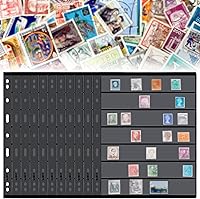 Vista 8 de 30 piezas de suministros para coleccionar sellos hojas de álbum con fundas estándar de 9 agujeros (6 filas)