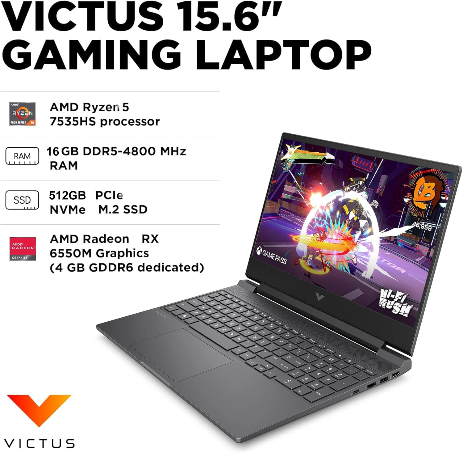 Amazon.co.jp: HP Victus 15 ゲーミングノートパソコン 15.6インチ FHD