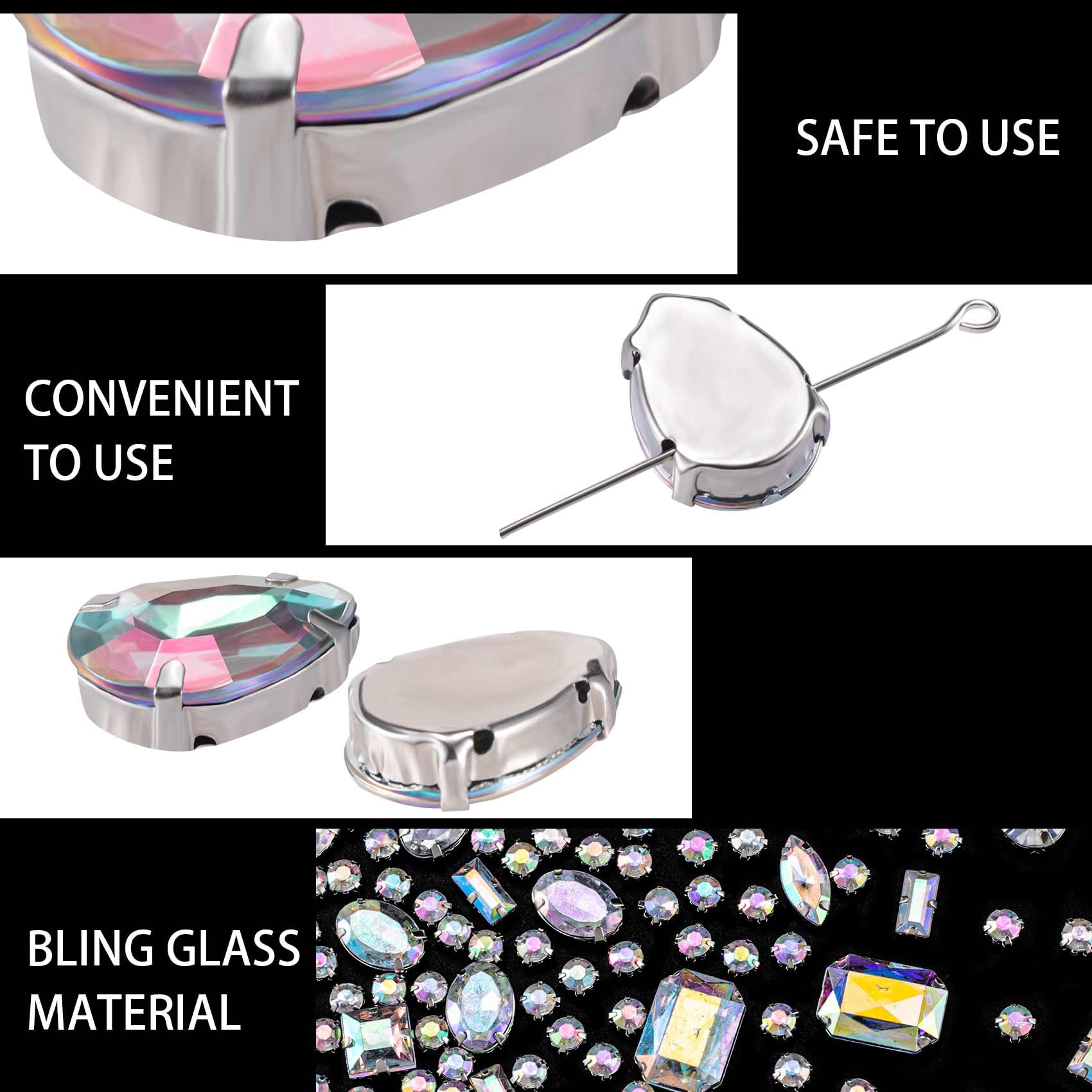 Amazon.co.jp: Joez Wonderful 330個 大きな縫い付けラインストーン 10