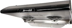 Crown 30" Stainless Steel Under Cabinet Range Hood - 750 CFM Powerful Range Hood with Auto-Cleaning Function - Sleek Design & Quiet Operation - Perfect for Cooktop & Stove Ventilation | AFG-AC/SS