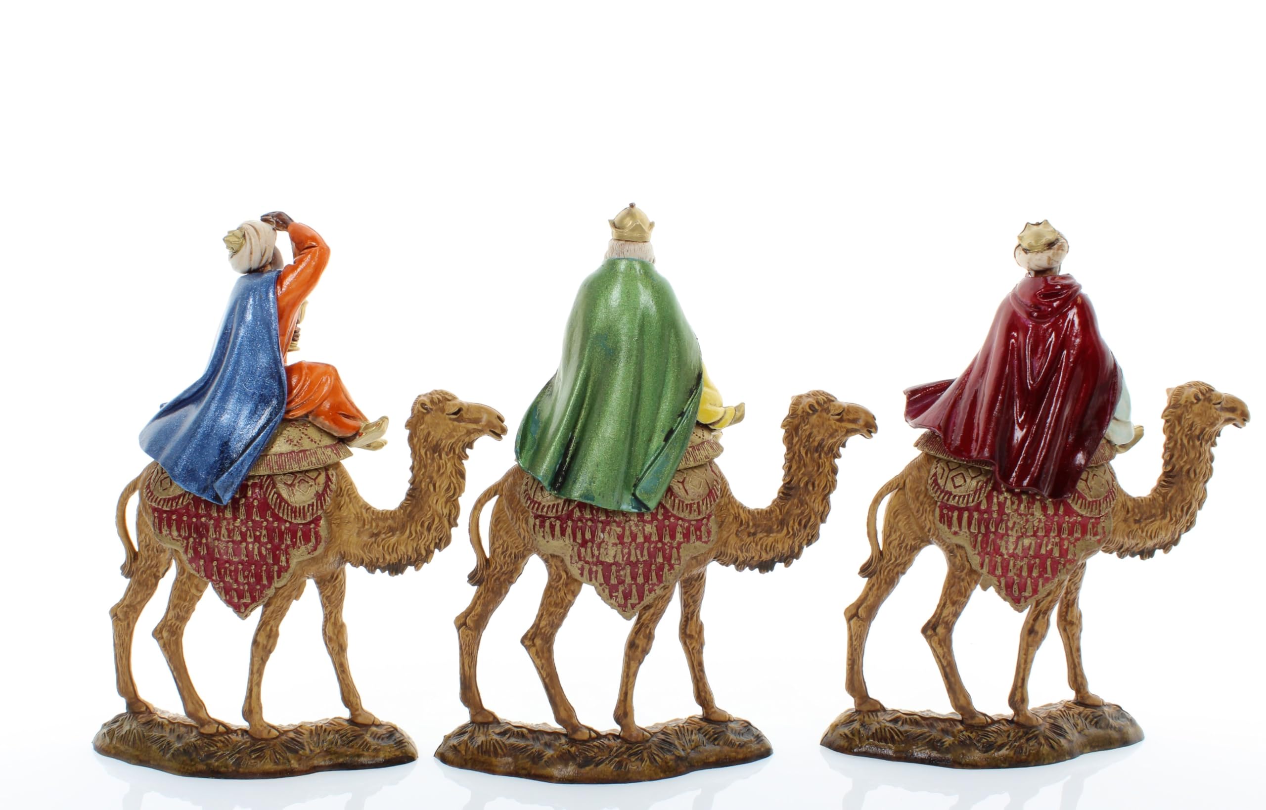 Moranduzzo Reyes Magos a Camello para Belén de 10 cm – Set 3 Figuras, Escala 1:20 – Standard 10, Estilo '700, Pintadas a Mano, Producto Oficial, Made in Italy, Escultor M. Landi