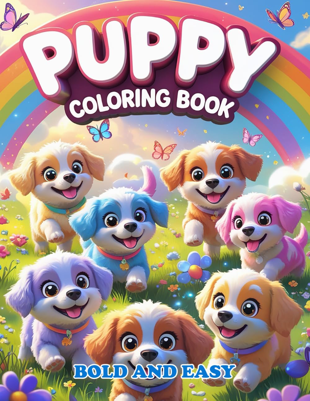 Cute Puppy Coloring Book – Fun and Magical Coloring Adventure for Kids and Adults