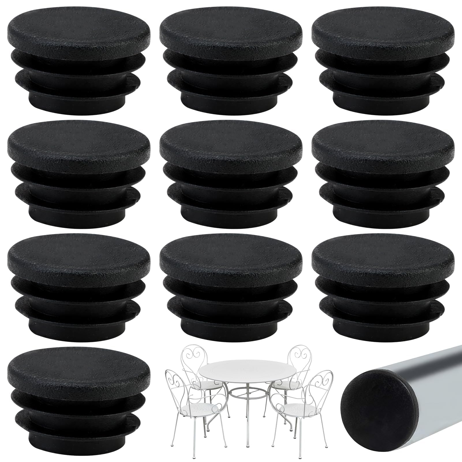 Lotbun 10pcs Tapones de láminas de 25/22/20mm de diámetro, Eliminan el Ruido y los Arañaz, Protector Patas sillas, Protector Suelo Silla, Tacos de Goma (22mm)