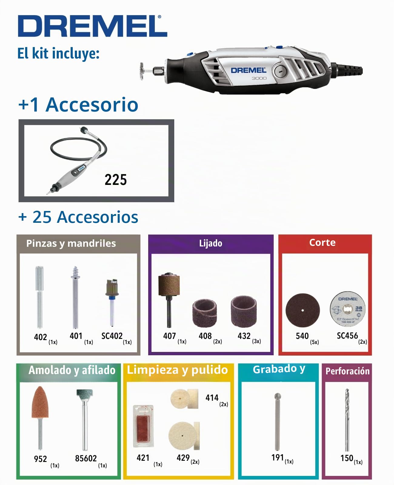 Multiherramienta con cable Dremel 3000 1/25, F0133000JR