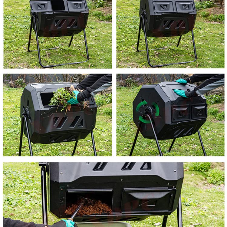 NDNCZDHC 42 Gallon Compost Box, Rotatable Composter Outdoor Portable Compost Bin for Outdoor Garden Yard Supplies