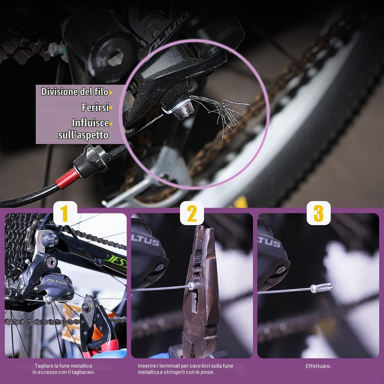 Swpeet Cappucci per bici Shift Alloy Bicycle Brake Cables End Caps