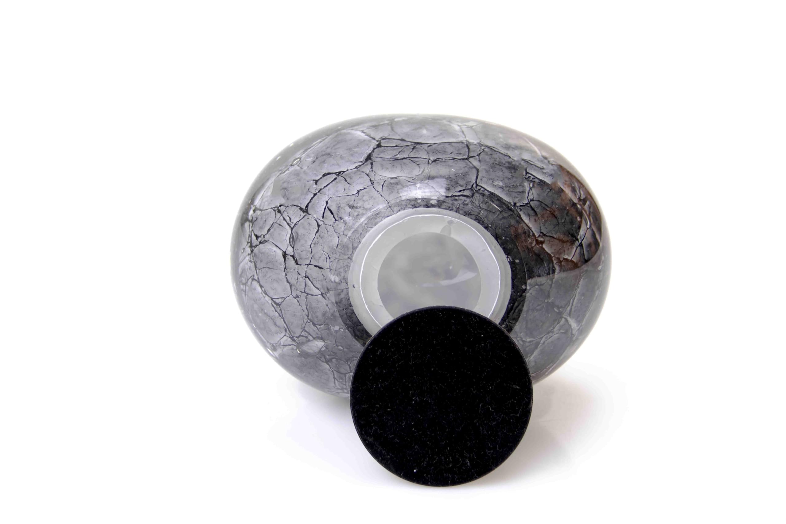 Mini urn frosted van glas pebble hart medium vlinders - Uitvaartwinkel