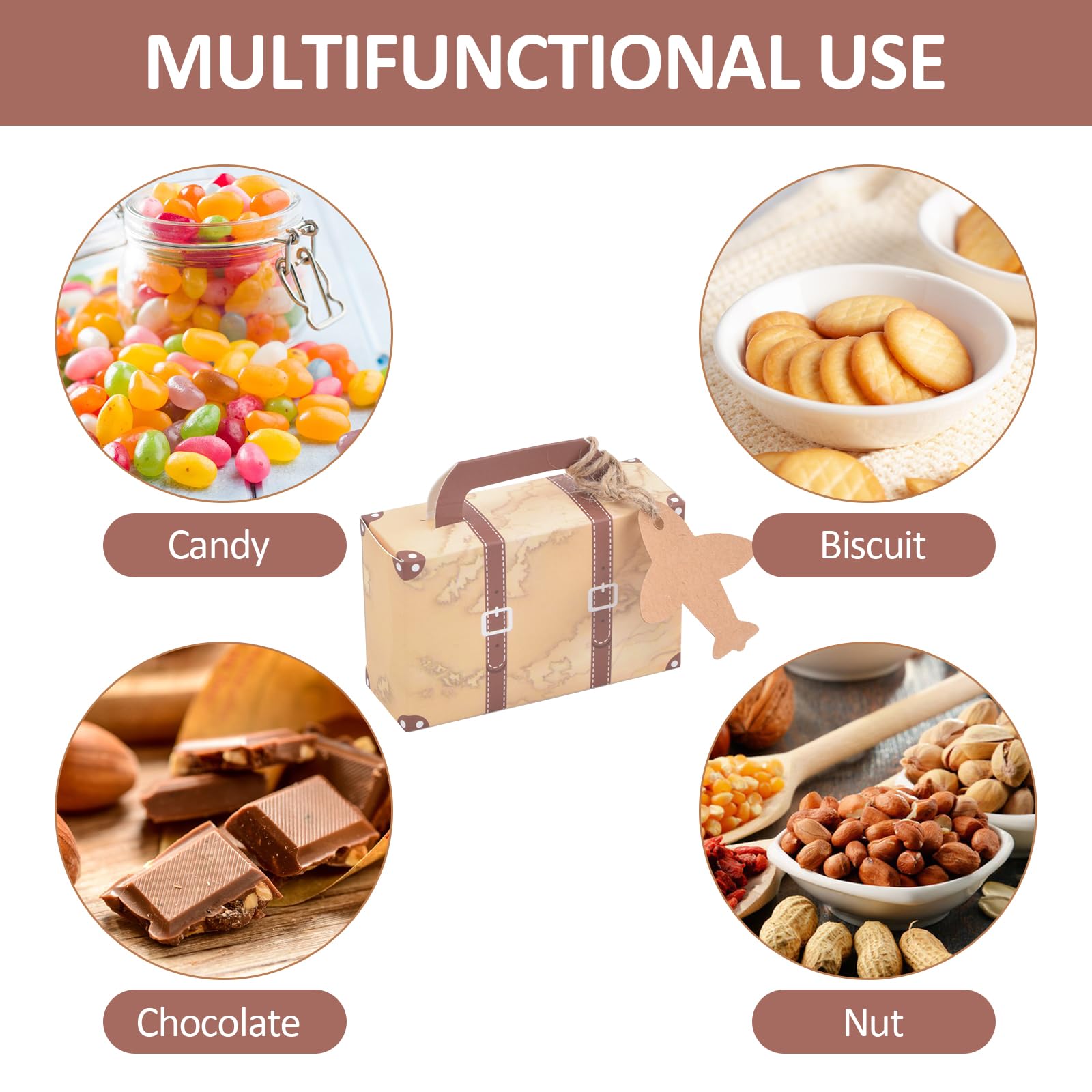 Etiquetas Boda 50 Cajas Mini Maleta Vintage Para Dulces - Estilo Kraft Con  Cordel Y Etiquetas | Perfectas Para Bodas, Cumpleaños Y Fiestas Cajas  Dulces Mini Maleta, image size:1600x1600