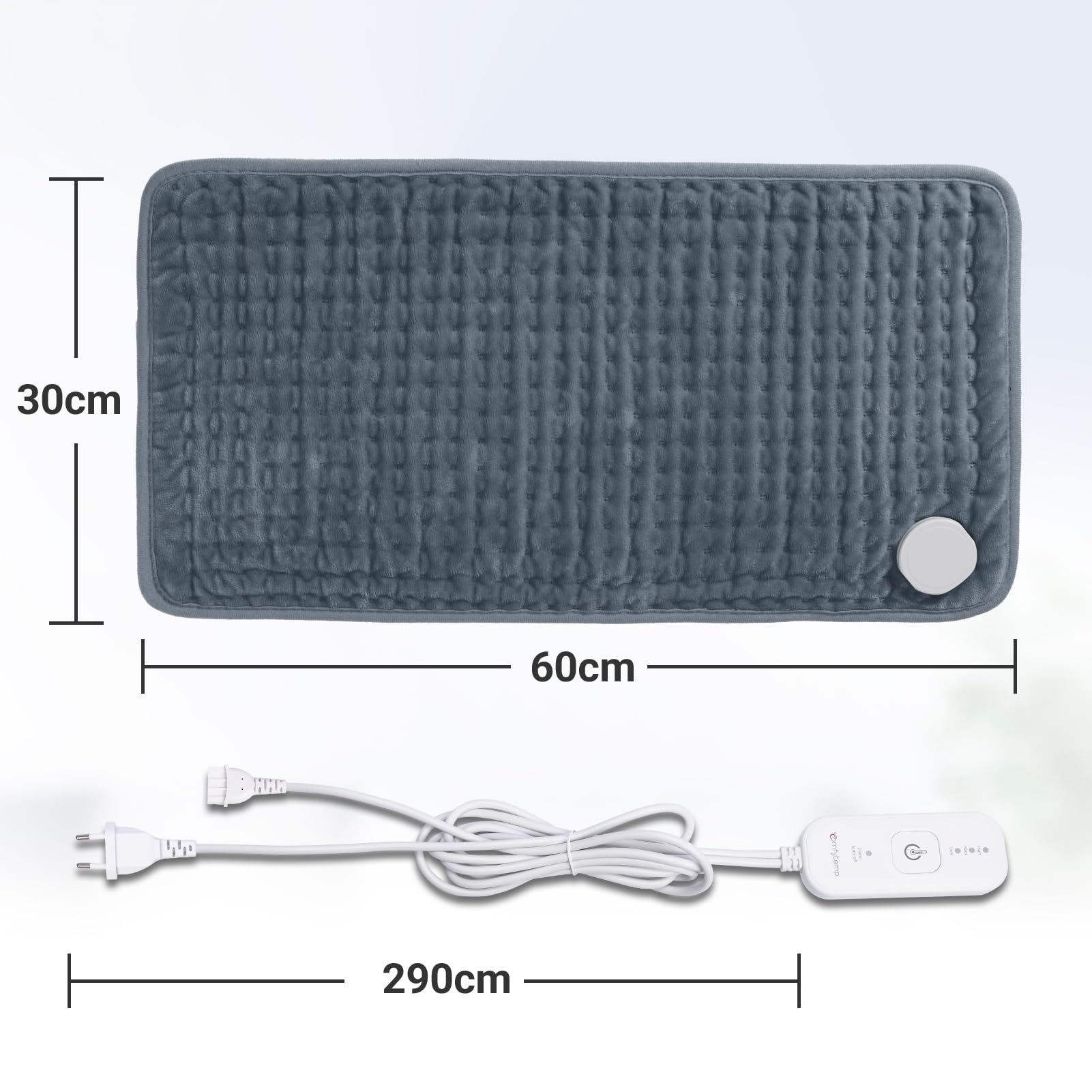 Comfytemp Heizkissen mit Abschaltautomatik Ultraweich Elektrisches Wärmekissen mit Sicherheitssystem für Rücken Bauch Nacken Schulter Heizdecke (30x60cm) Geschenke für Mütter, Frauen, Mama, Papa