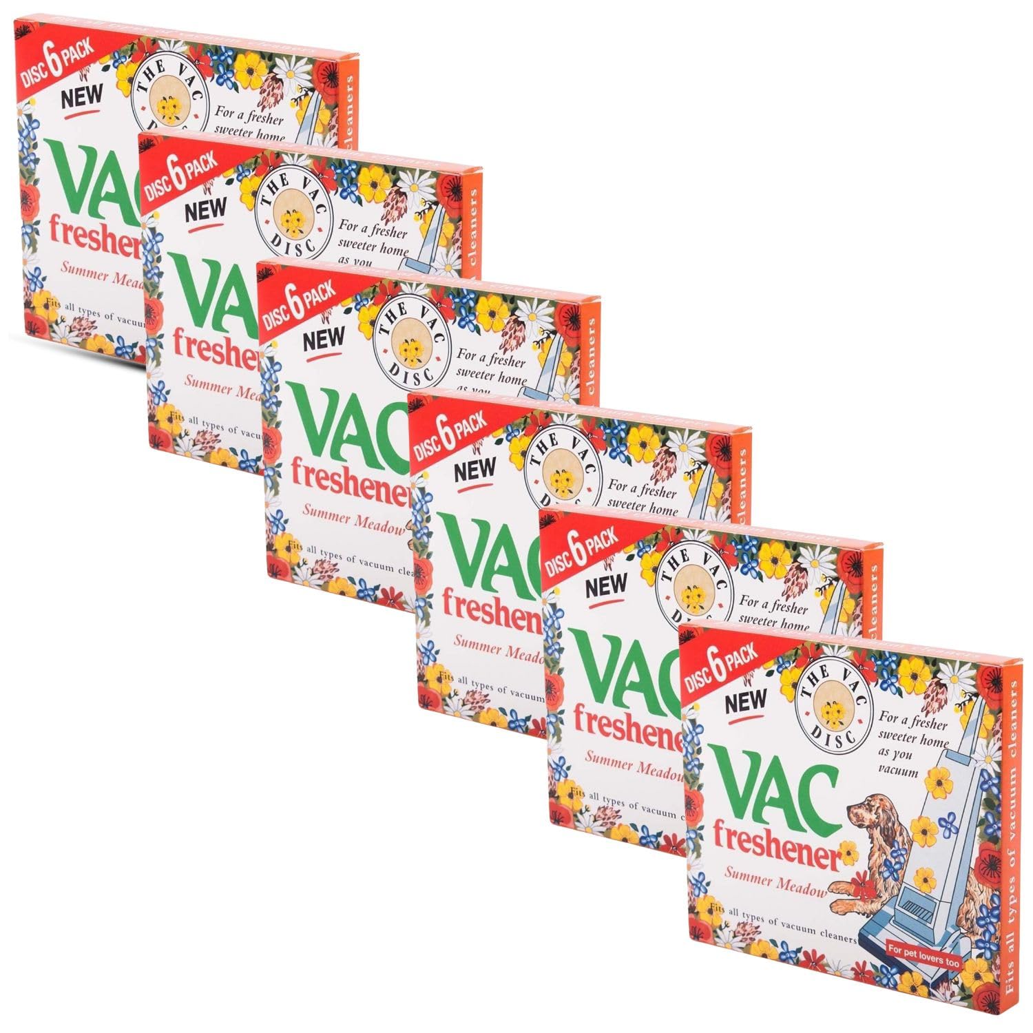 Bestus Vacuum Disc Air Freshener – 6 Packs (36 Discs) – Pet Lover Odour Remover – Summer Meadow Fragrance – Universal Fit for All Vacuums – Long Lasting & Pet Safe Scent Booster