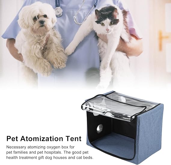 Pet Nebulizer Nest Cat Dog Atomization Box Oxygen Chamber Collapsible Hands Portable Inhalation Machine Small Pet Nebulization Oxygen Inhalation Box ICU Cage