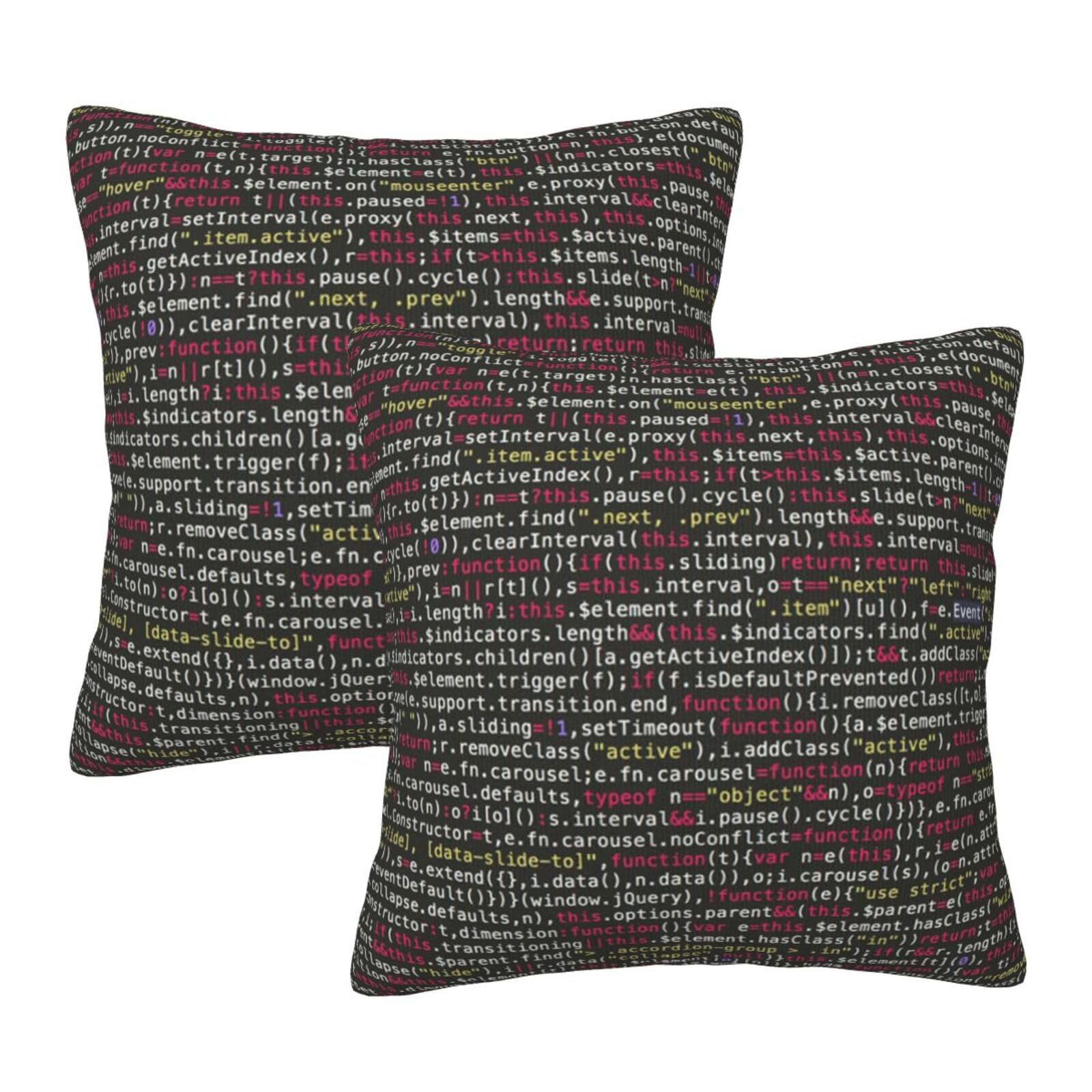 Taies d oreiller carrées imprimées Programmer Code lit 2x