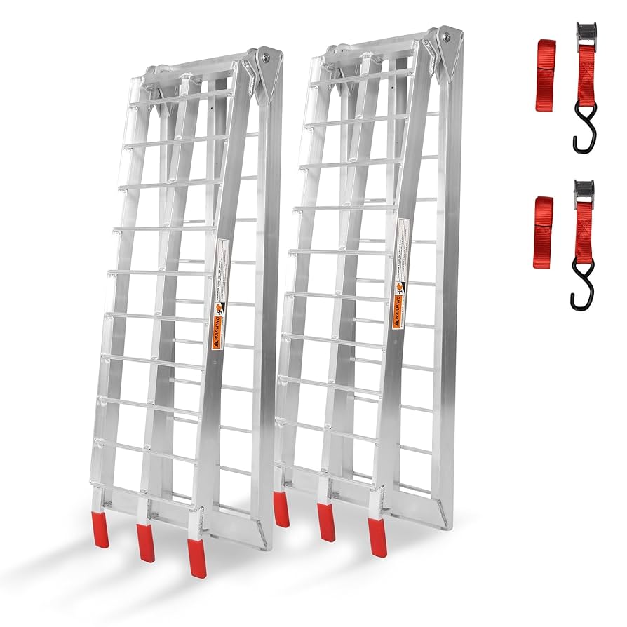 LIEKUMM 2 Pack Motorbike Ramp, 120 X 23 Cm Motorcycle Ramp, 600 Kg Load Capacity Heavy Duty Car Ramps, Ramps For Mobility Scooters, Dirt Bike, Motorcycle, Trailer, ATV, UTV, Garden Tractor, Lawn