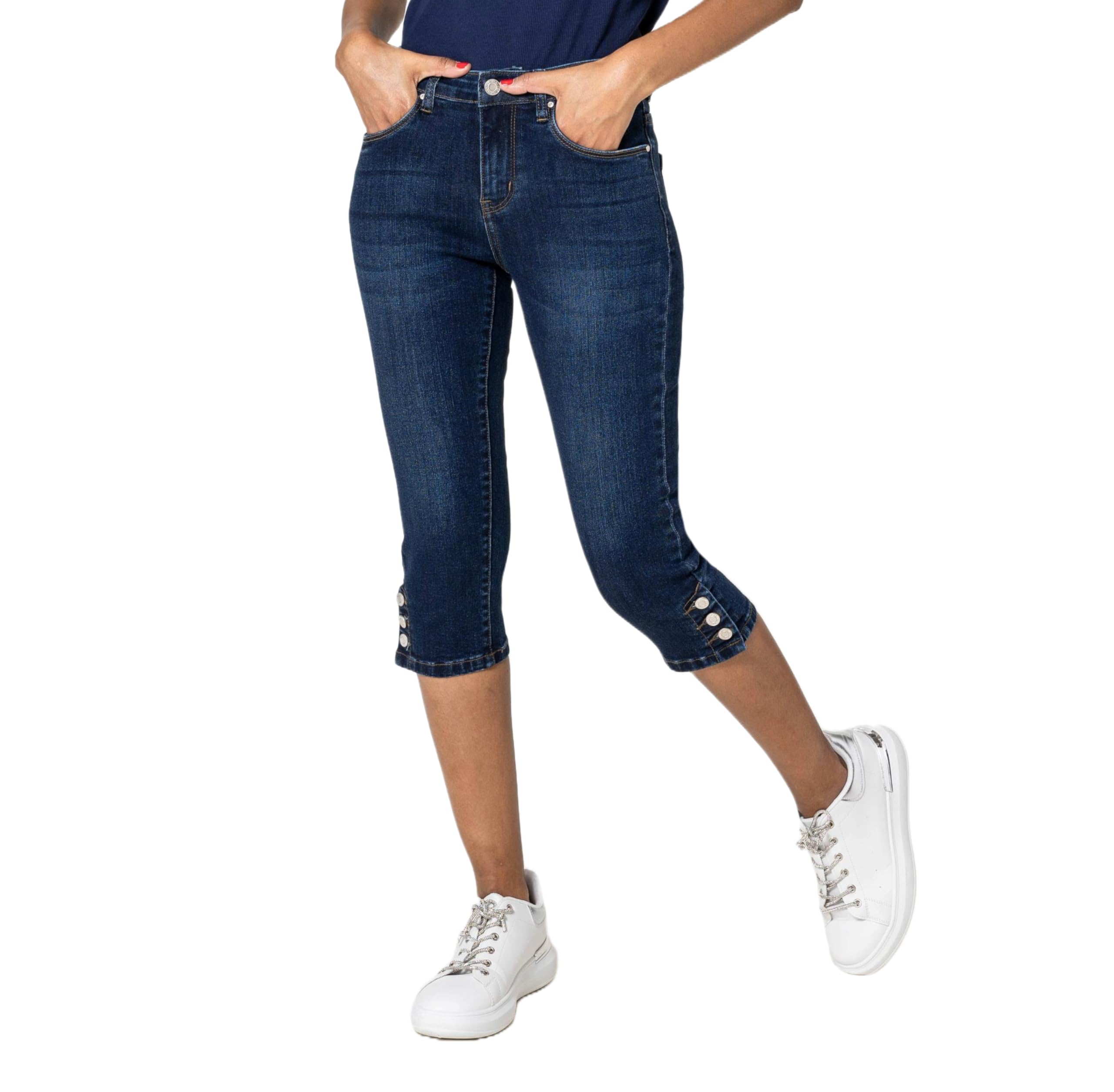 Nina Carter P516 Damen Capri Slim Fit Jeanshosen HIGH Waist Sommer Jeans