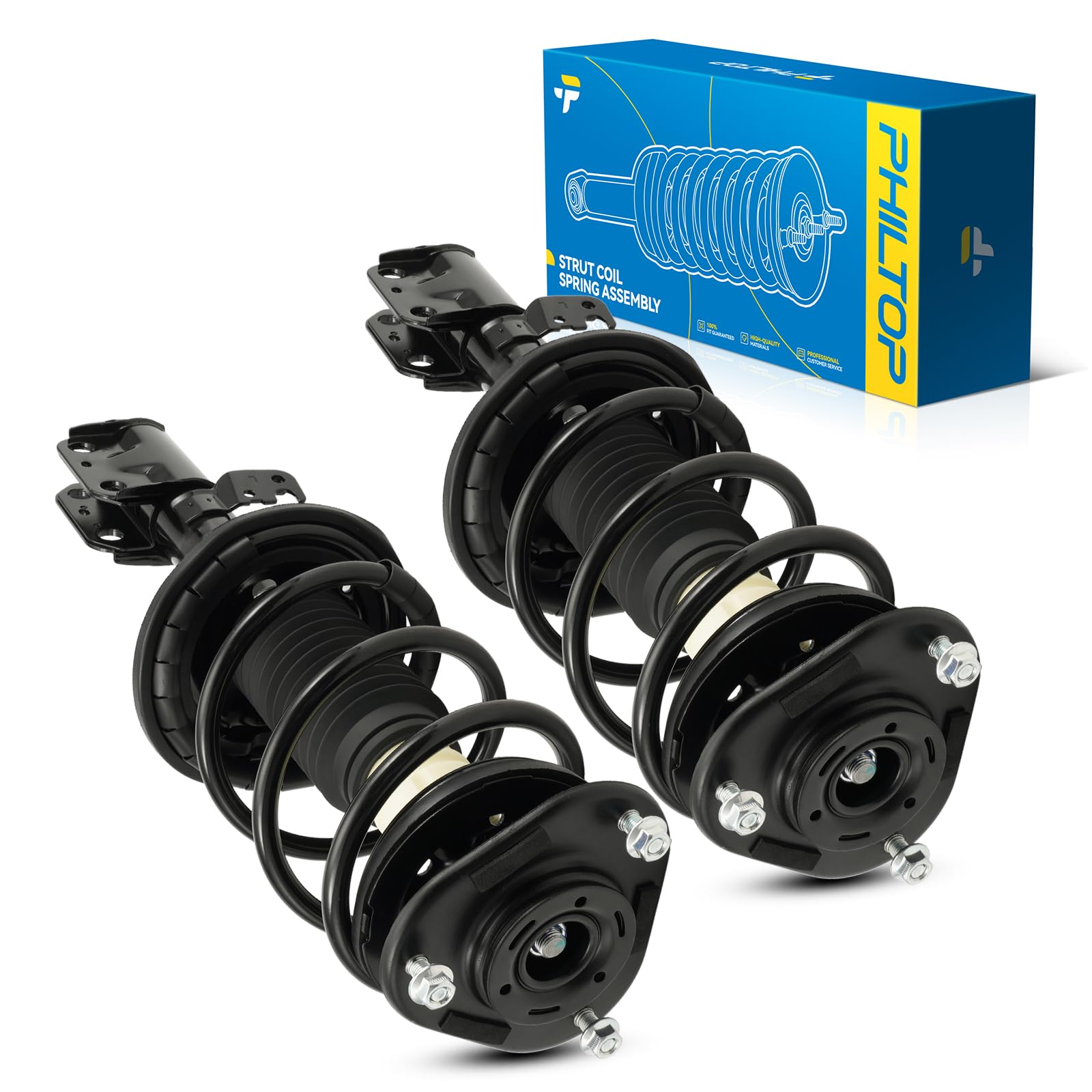 PHILTOP Front Complete Struts Shock Absorber Compatible with Scion tC 2005 2006 2007 2008 2009 2010, Quick Suspension 172390 172391, Struts with Coil Spring Assemblies 2 Pcs