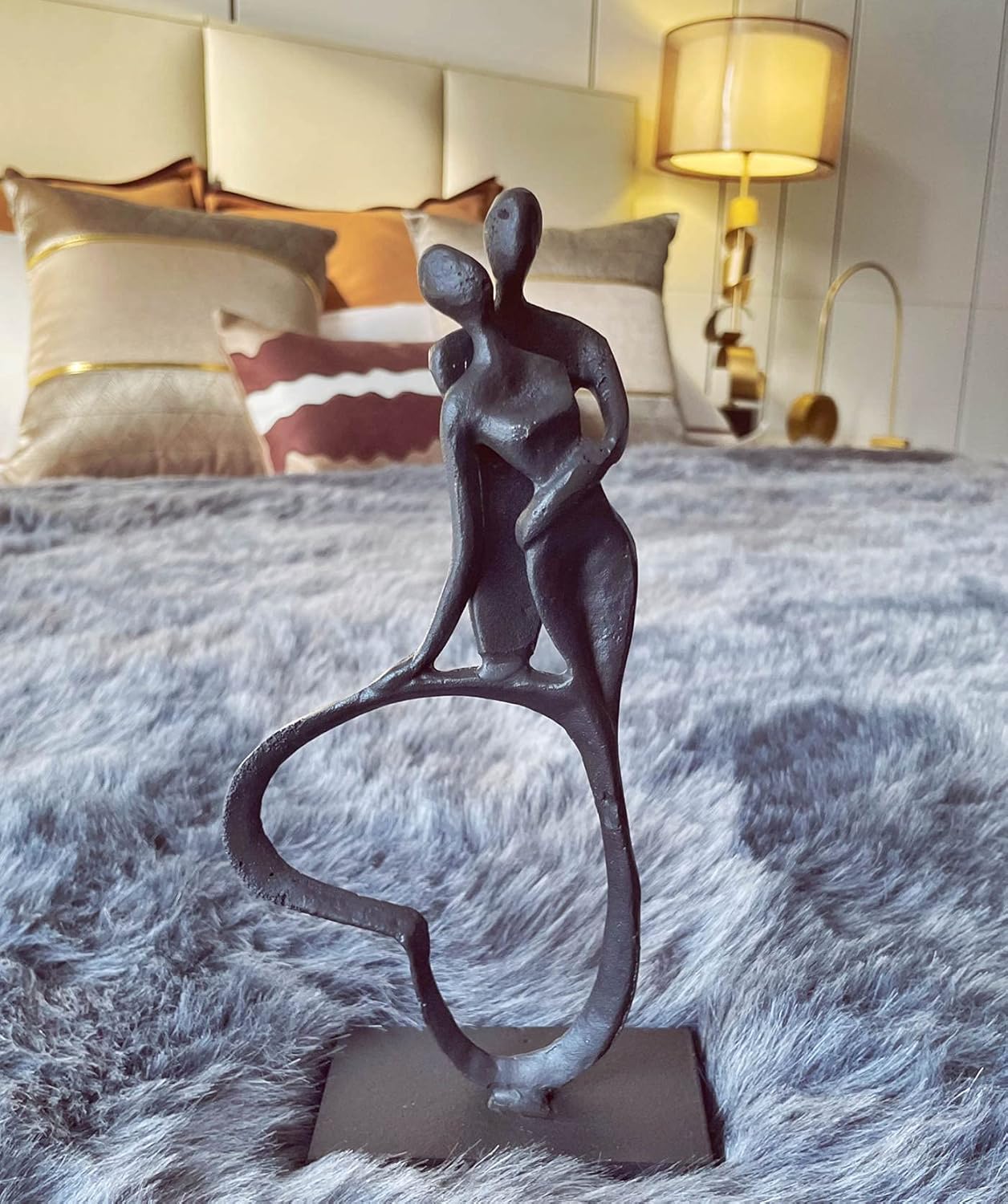 Eternal Love Cast Iron Sculpture, Romantic Couple Statue, Modern Metal Art, Wedding Anniversary Engagement Valentine's Day Gift - Image 4