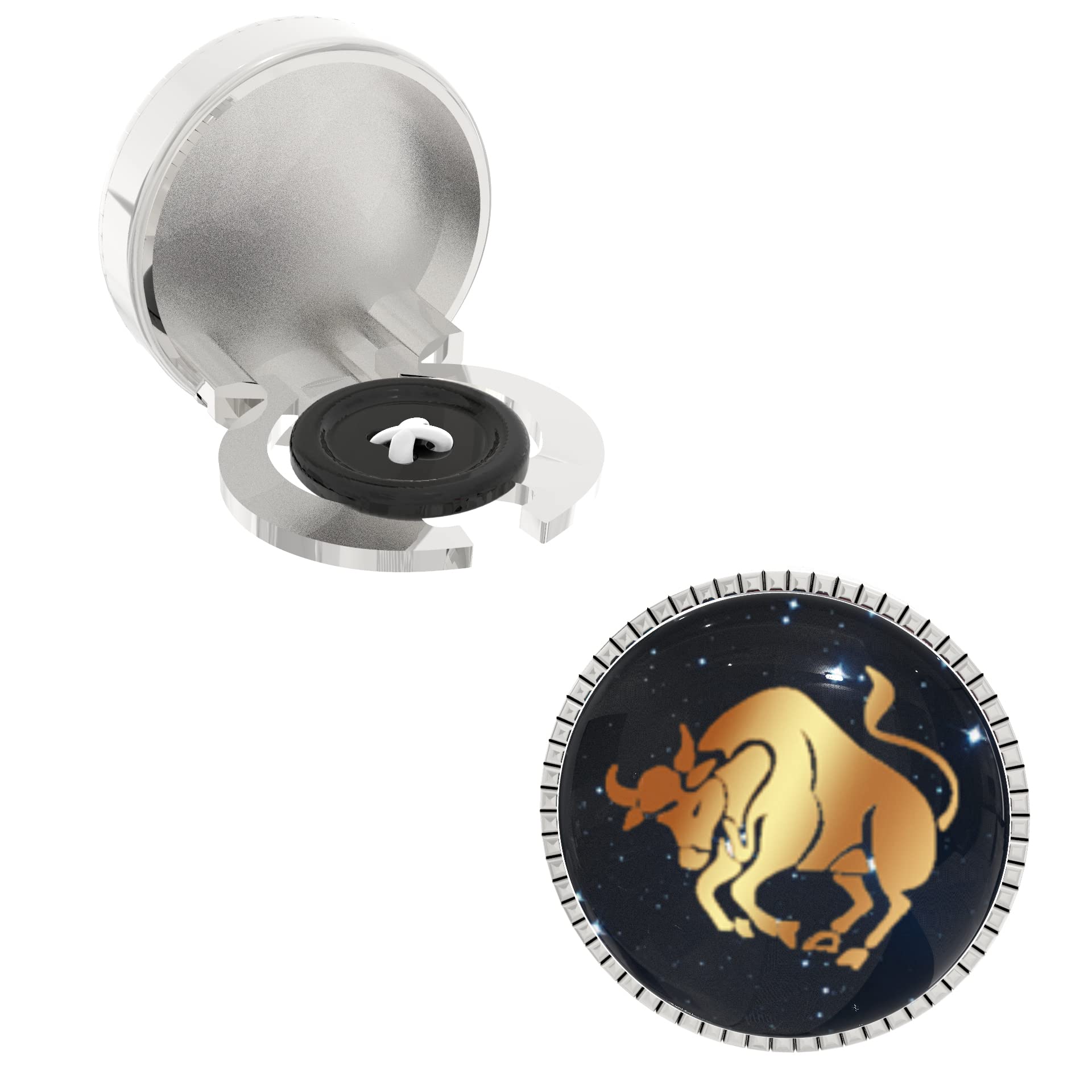 the smart buttons – Snap-on Shirt Button Cover Cufflinks Set for Men - Taurus Design Pattern-picture-14