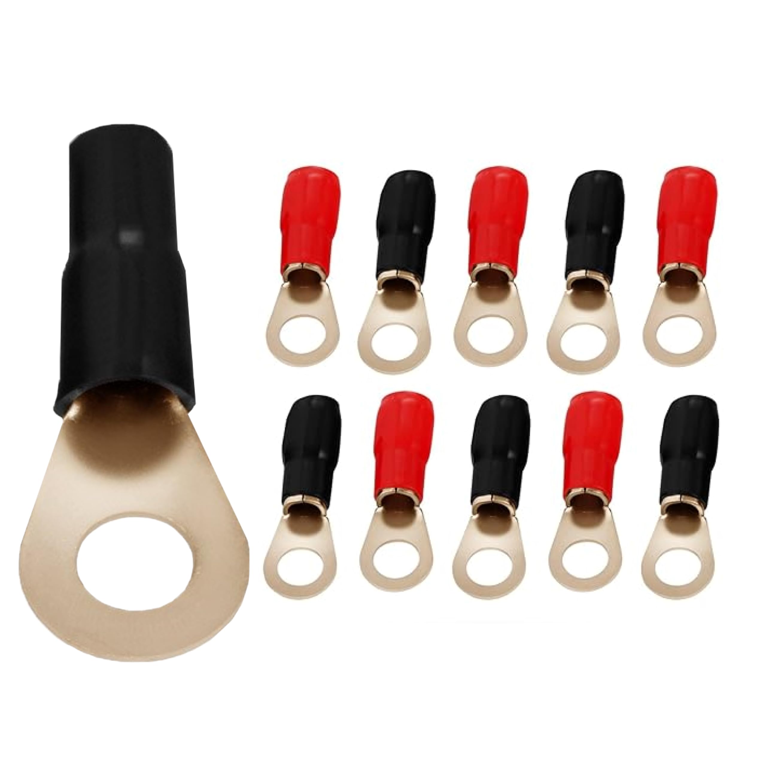 Snapklik.com : InstallGear 4 Gauge Awg Crimp Ring Terminals Connectors ...