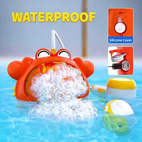 Miniatura 6 de Cabezal de ducha de juguetes de baño para 1-3 bebés niños de 4 a 8 meses, máquina de burbujas iluminada para niños pequeños de 2 a 4 años, juegos