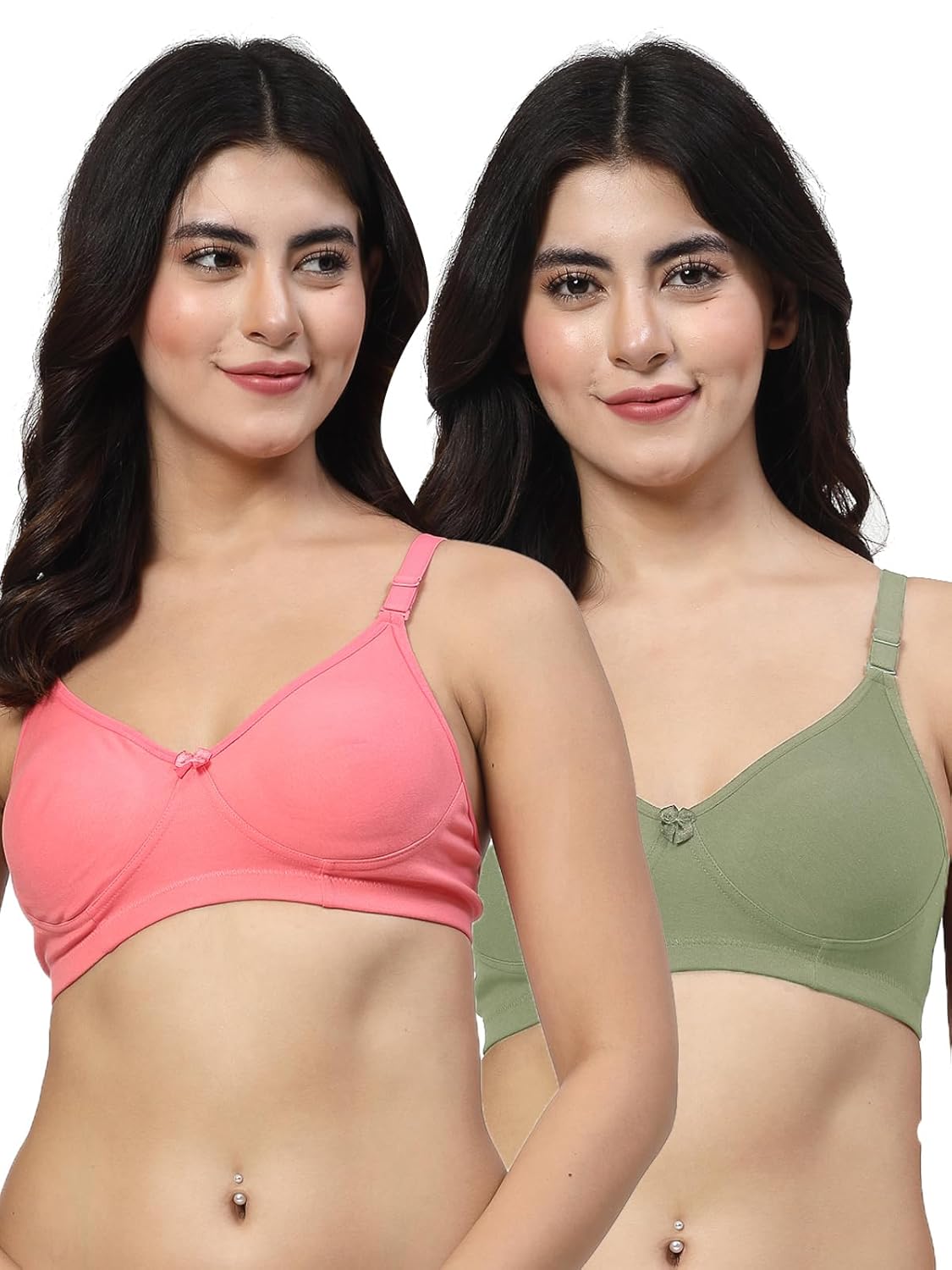 Lily Coffee, Coral Wirefree Seamless Non Padded Molded Double Layered Bra
