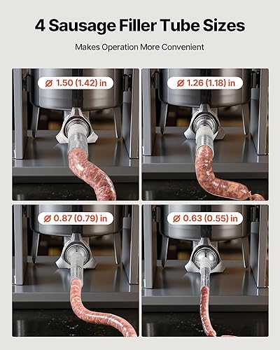 Miniatura 82 de VEVOR Relleno de salchichas, capacidad de 22 libras/10 L, relleno eléctrico de salchichas de acero inoxidable 304, relleno eléctrico vertical