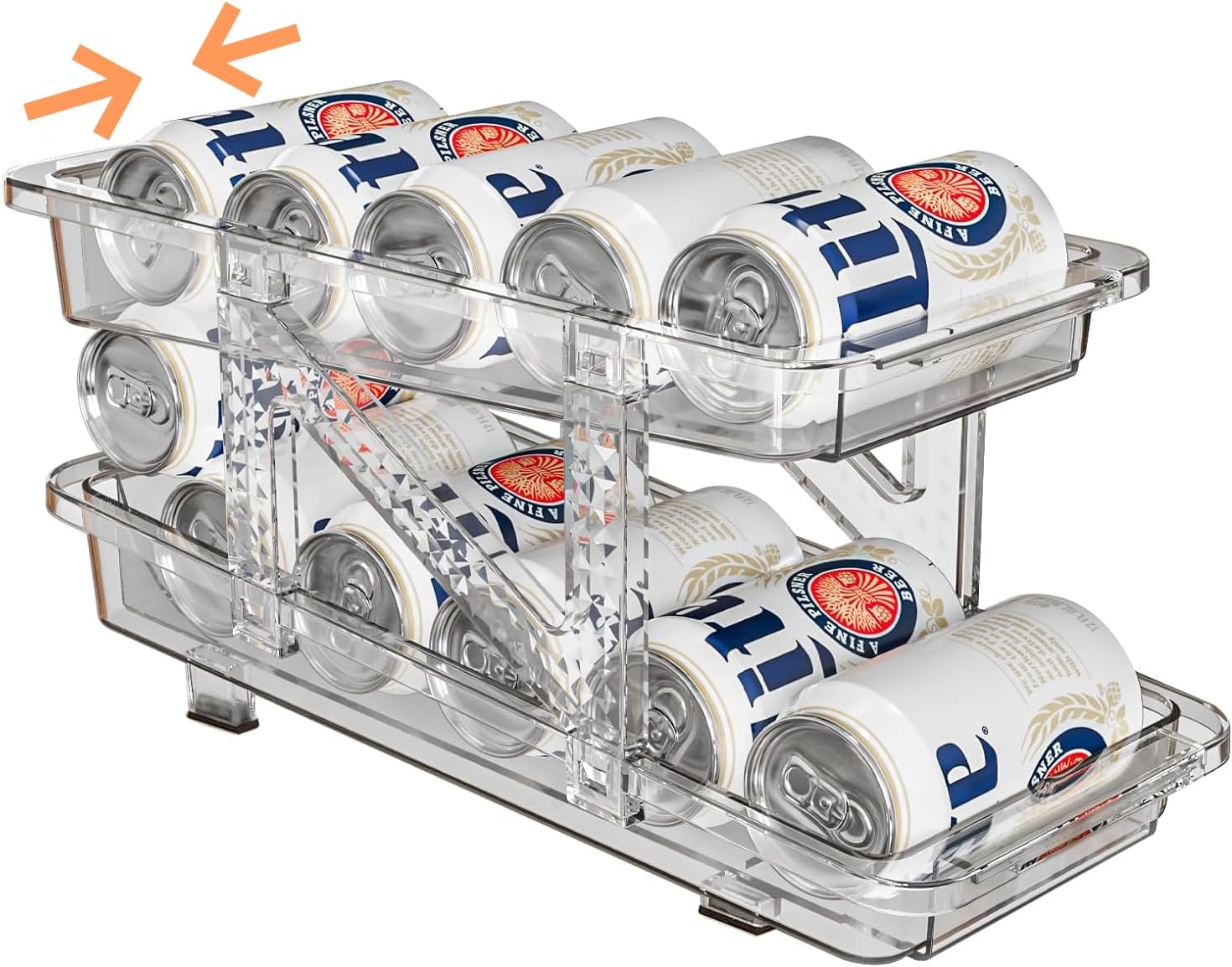 Fridge Organiser,Soda Can Dispenser for Refrigerator with Rolling