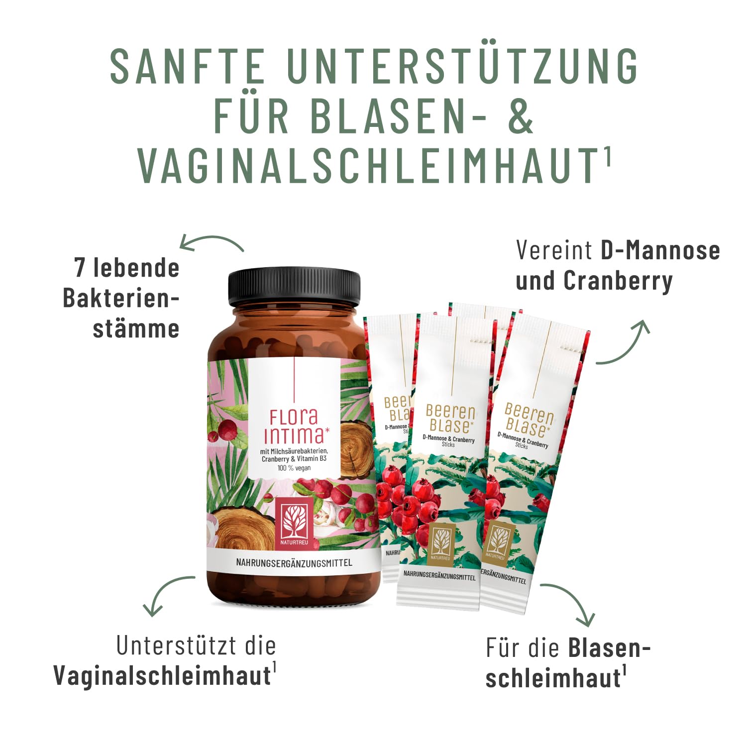 NATURTREU® Kulturen Komplex und D-Mannose Pulver Sticks