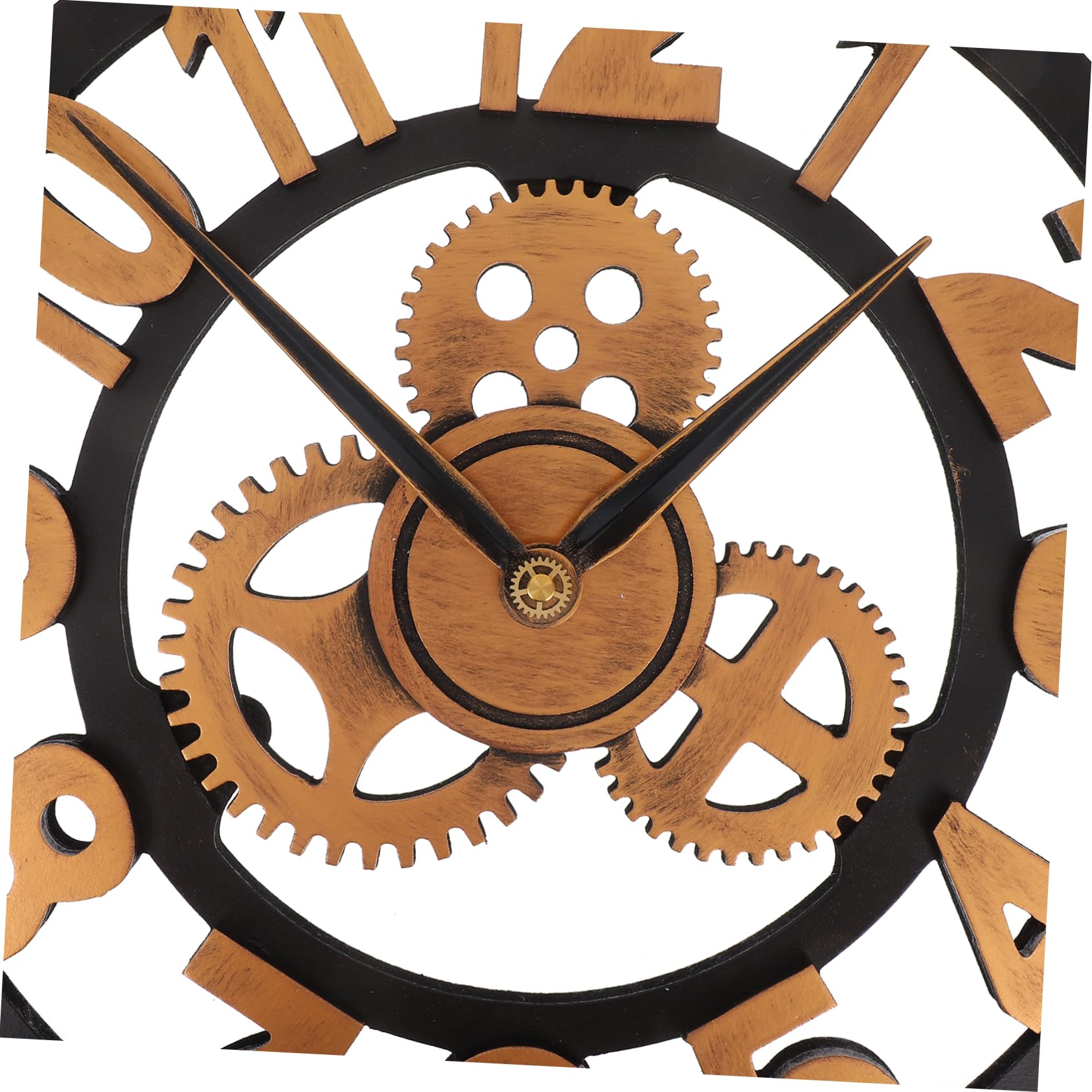 Cabilock Reloj de Pared Decorativo de Madera Engranajes, Silencioso Estilo Industrial Hogar Oficina, Adorno Colgante Moderno