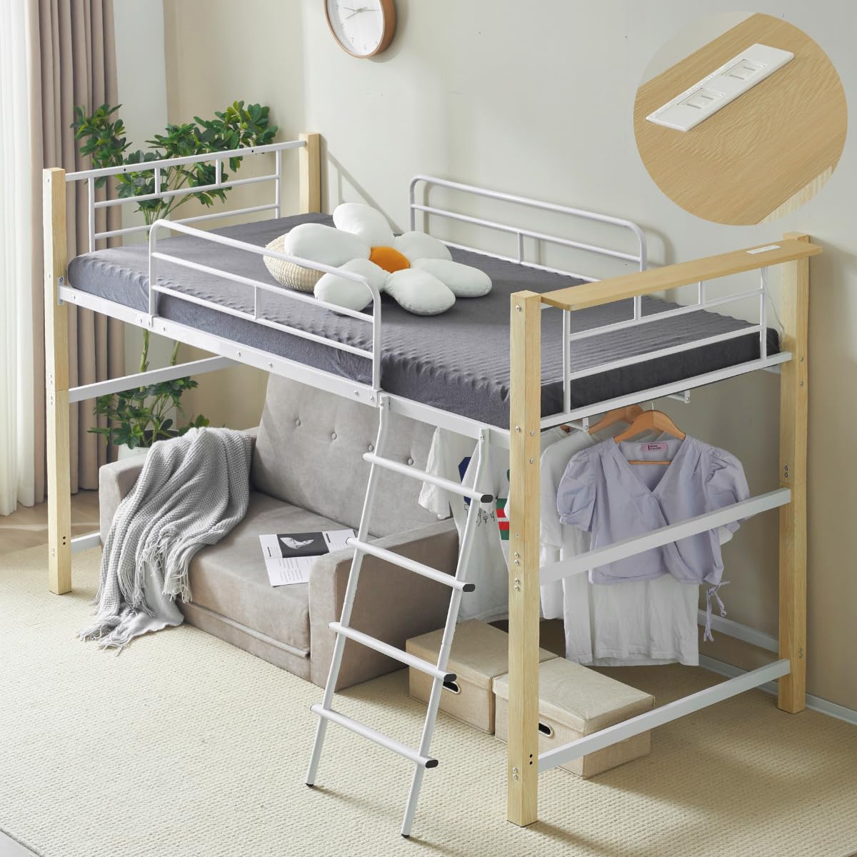 シルバー ロフトベッド 金属製 Amazon｜Simpolu ロータイプ ロフトベッド はしご付き 耐荷重150kg