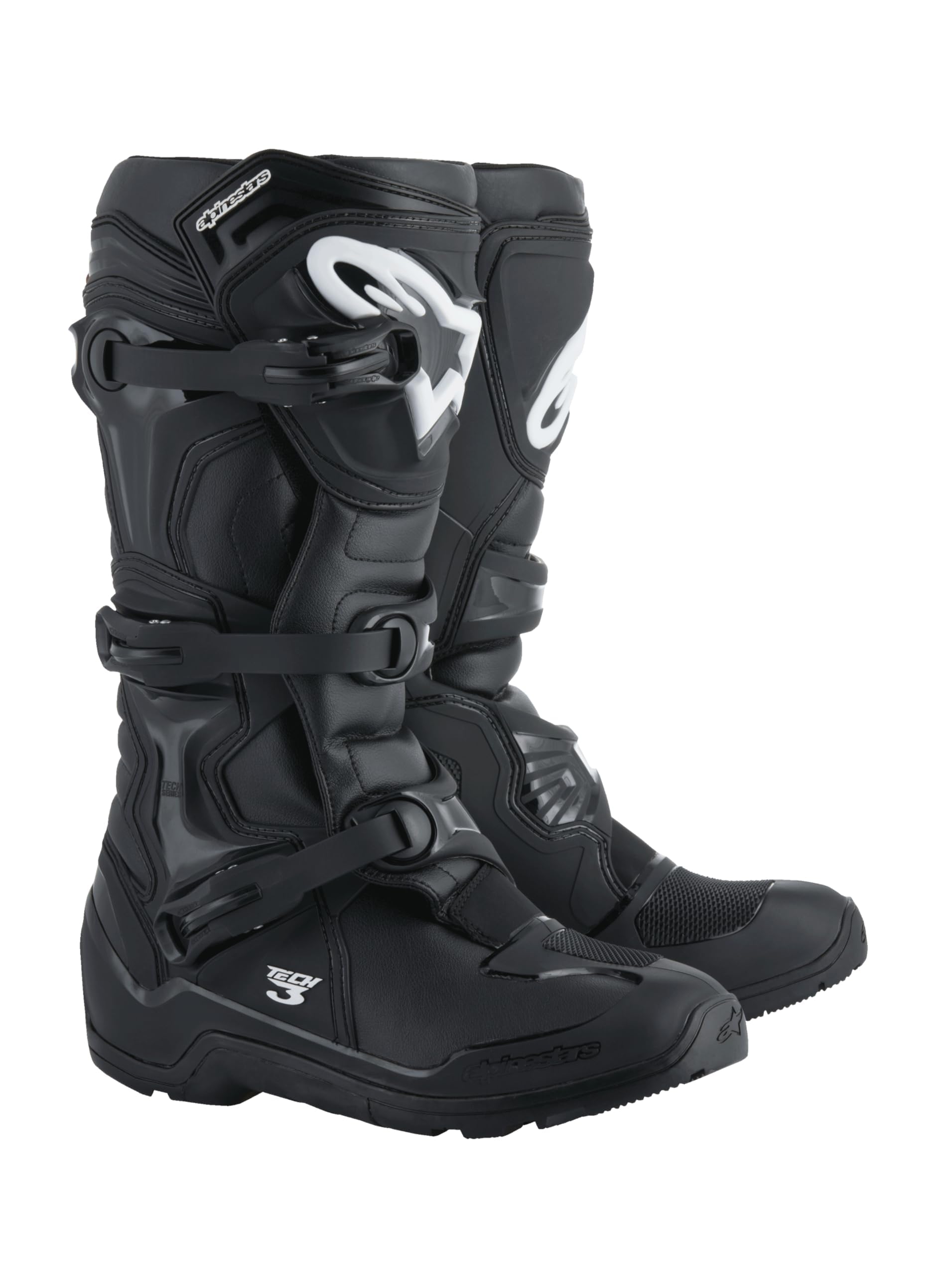 Alpinestars Tech 3 Enduro Motorcycle Boots, High-Performance Motocross Protection, Durable Design with Advanced Grip, CE Certified Off-Road Comfort & Safety, 12, Black
