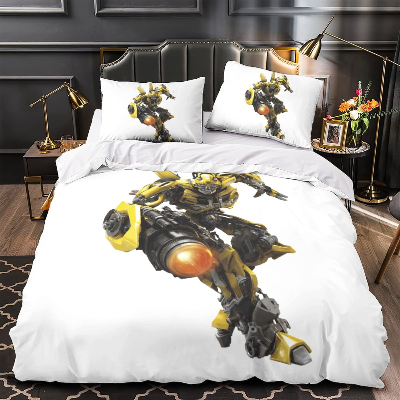 Housse De Couette Transformers Bumblebee 3D - Microfibre, 3 Pièces (housse + 2 Taies), Tailles Disponibles