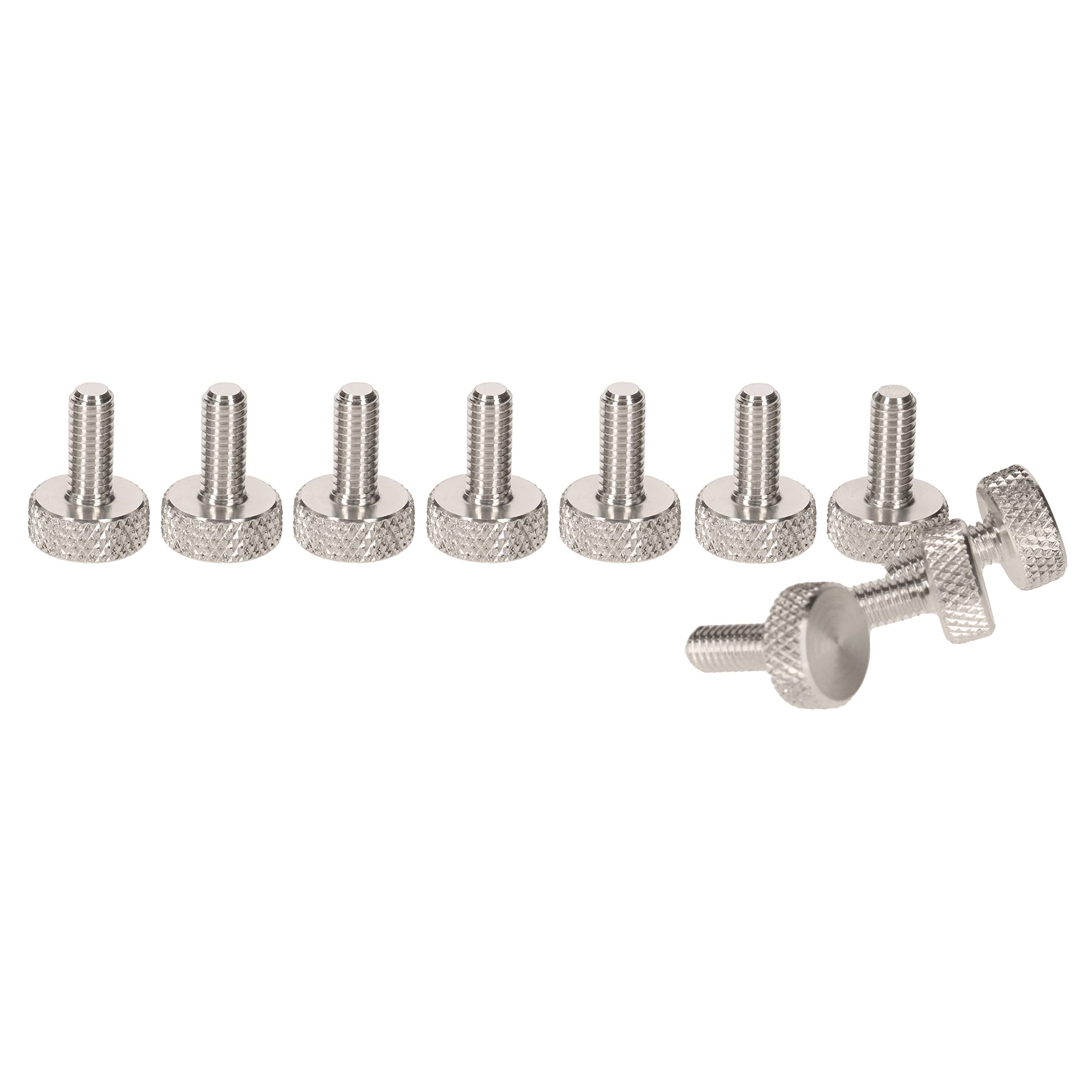 PrecisionGeek® Viti zigrinate M5 in alluminio – Per acrilico, metallo e legno (Argento – 10 mm – 10 pezzi)