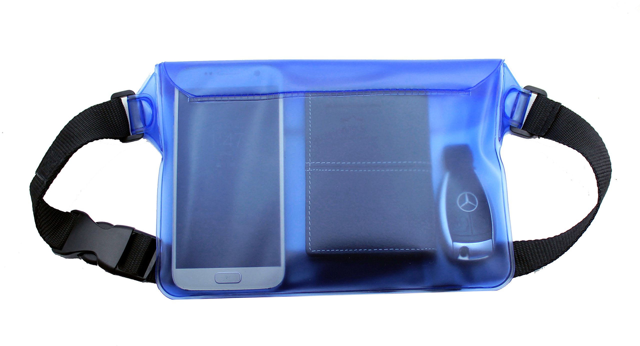 TOPSUM LONDONBlue Sports Waterproof Beach Swimming Cycling Waist Bum Bag For Cameras Mobile Phones Underwater Dive Dry Bag Case Pouch for Various mobile phones Adjustable Belt