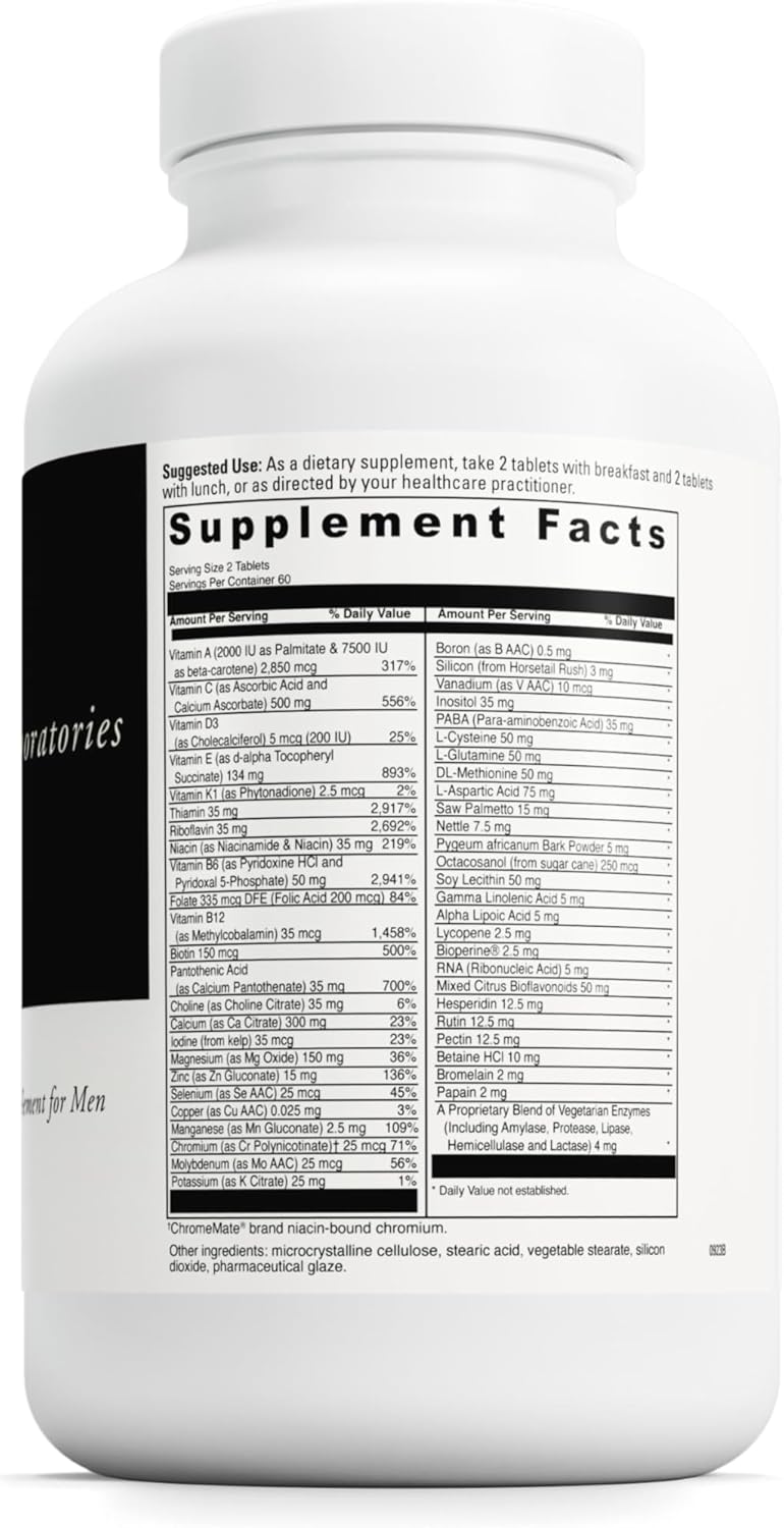 DAVINCI Labs Spectra Man - Dietary Supplement to Support Immune System Function and Men's Unique Needs - with Vitamins, Minerals, Amino Acids, Herbs, Digestive Enzymes and Fatty Acids - 120 Tablets
