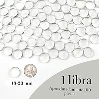 Vista 5 de Cuentas de vidrio transparente de 1 libra para jarrones, 100 piedras de vidrio, canicas de vidrio plano transparente para relleno de jarrones, velas