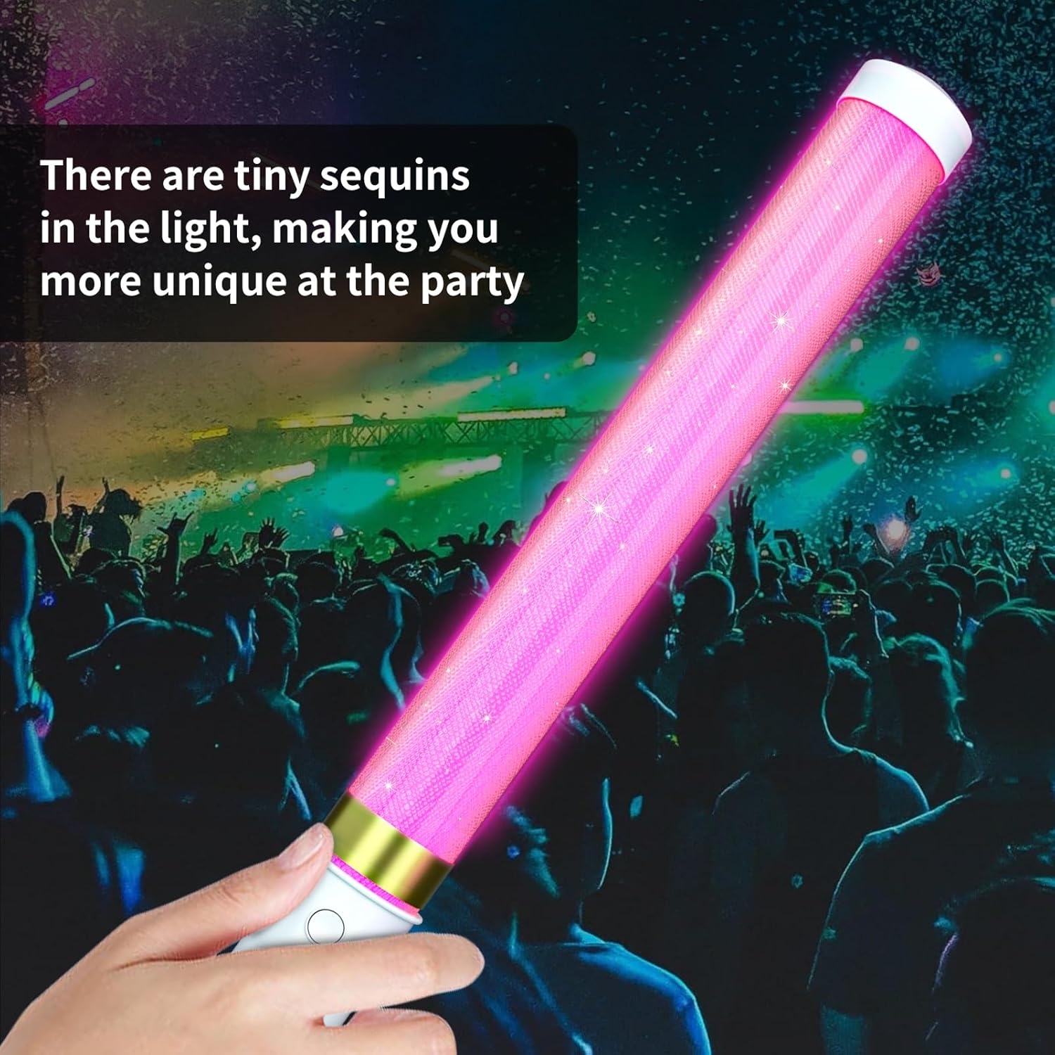 Bsgifts LED Glow Sticks 6 Pack, Reusable 15 Colors Light Stick Bulk, Glow Party Supplies for Wedding, Birthday, Raves, Concert, Camping, New Year, Halloween, Christmas (with AAA Battery)