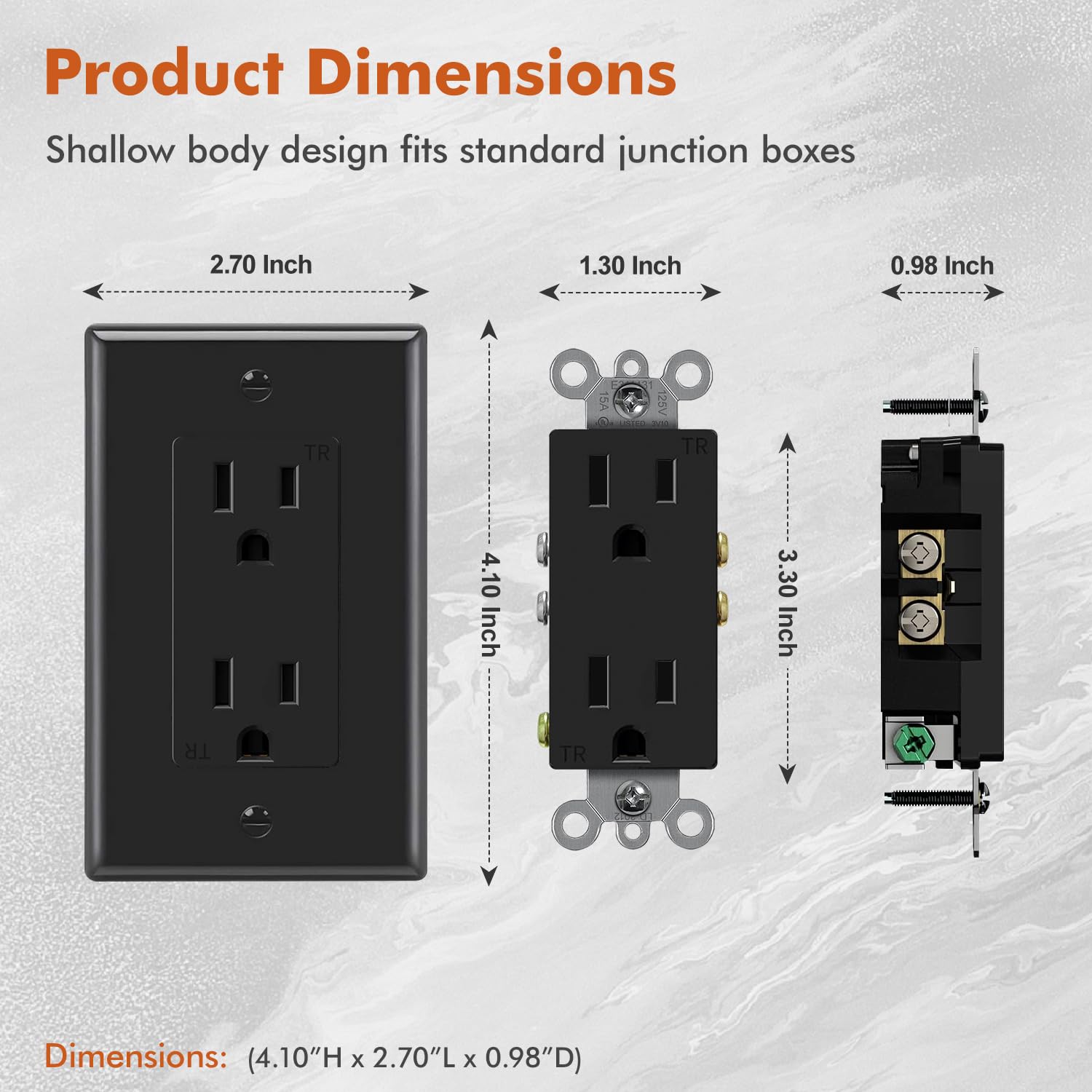 Micmi Decorator Receptacle Outlet, Decorative Socket - View #6