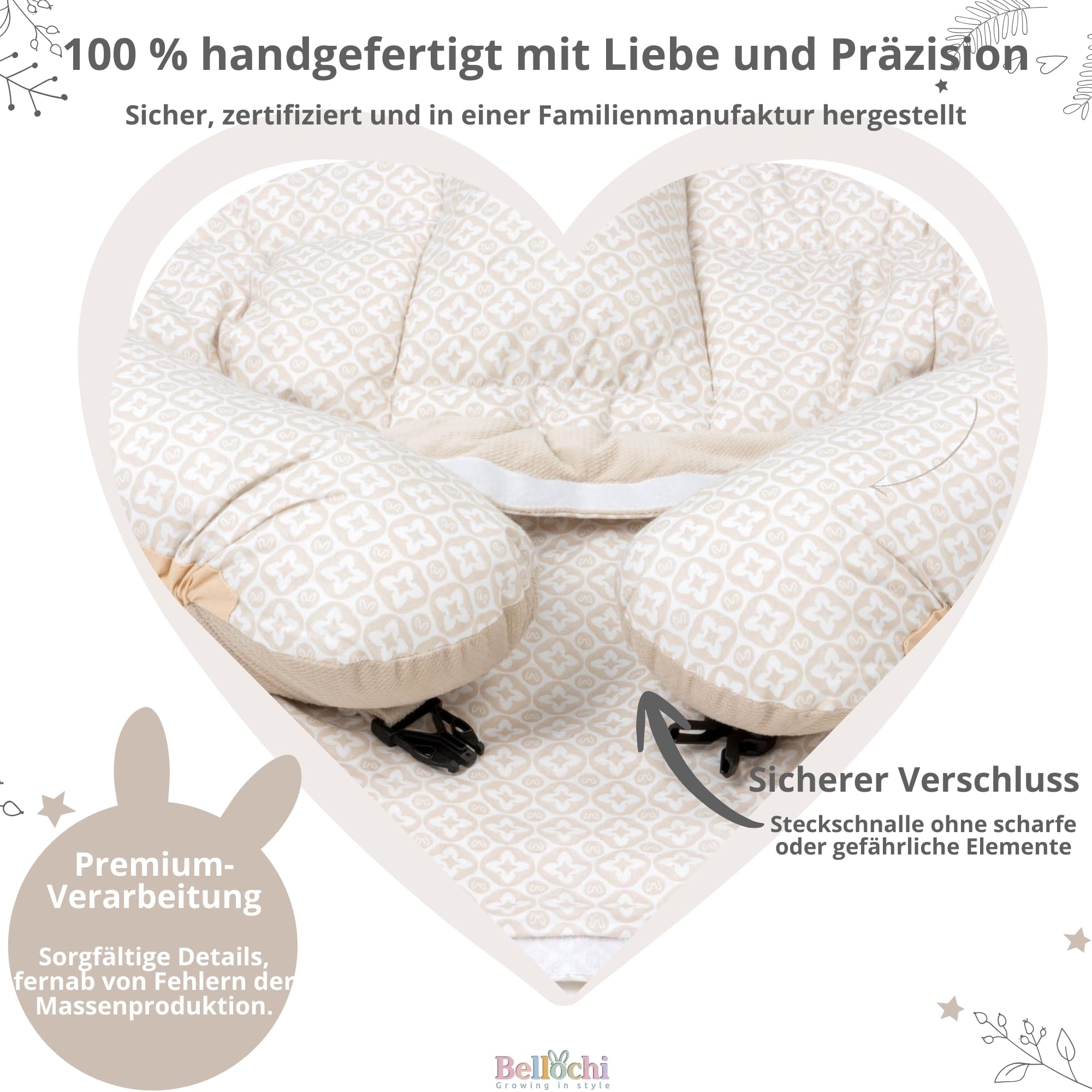 Bellochi Zwillingsbaby-Kokon | Infant Nest 100x100 cm | Babynestchen | Babynest Kuschelnest | Babynest | LUX Collection