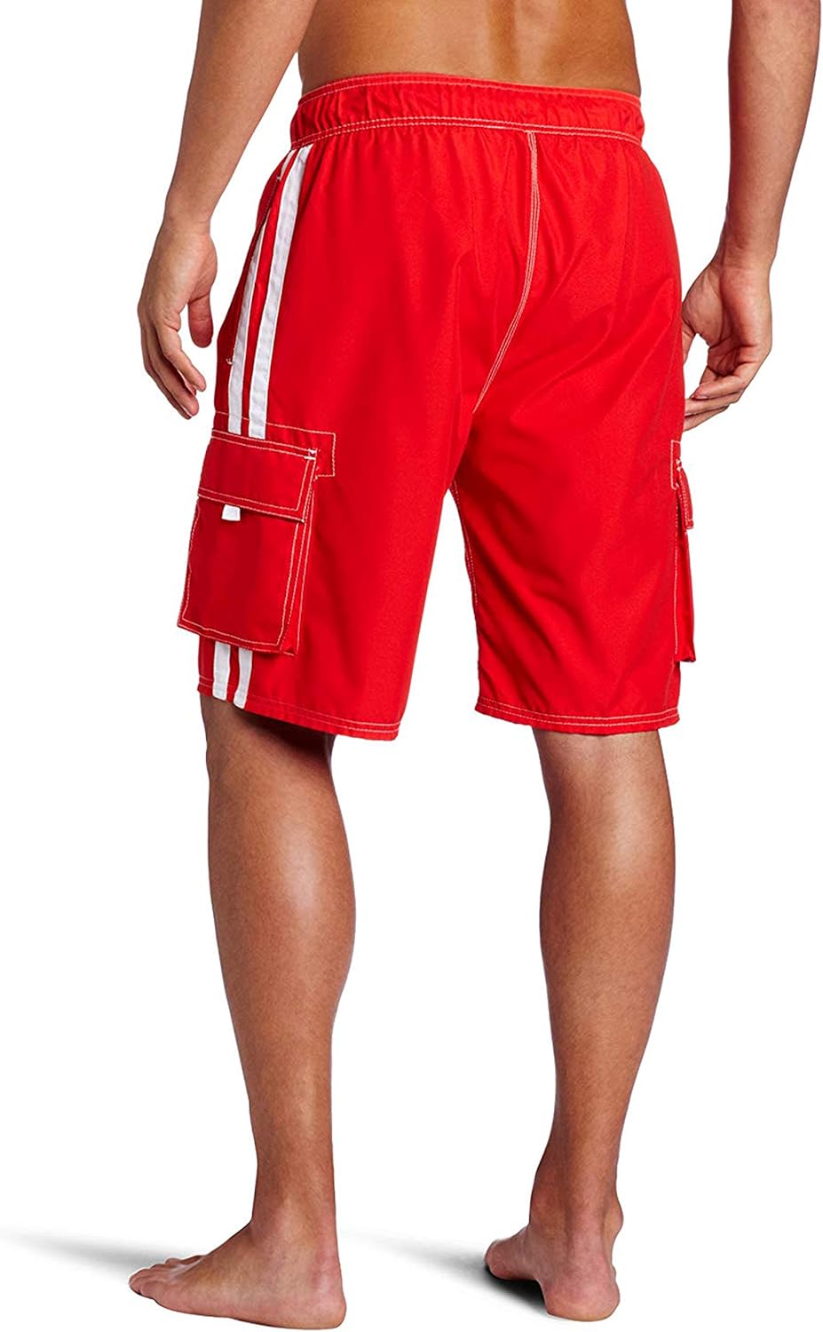 Kanu Surf Men's Barracuda Swim Trunks (Regular & Extended Sizes) Large Red