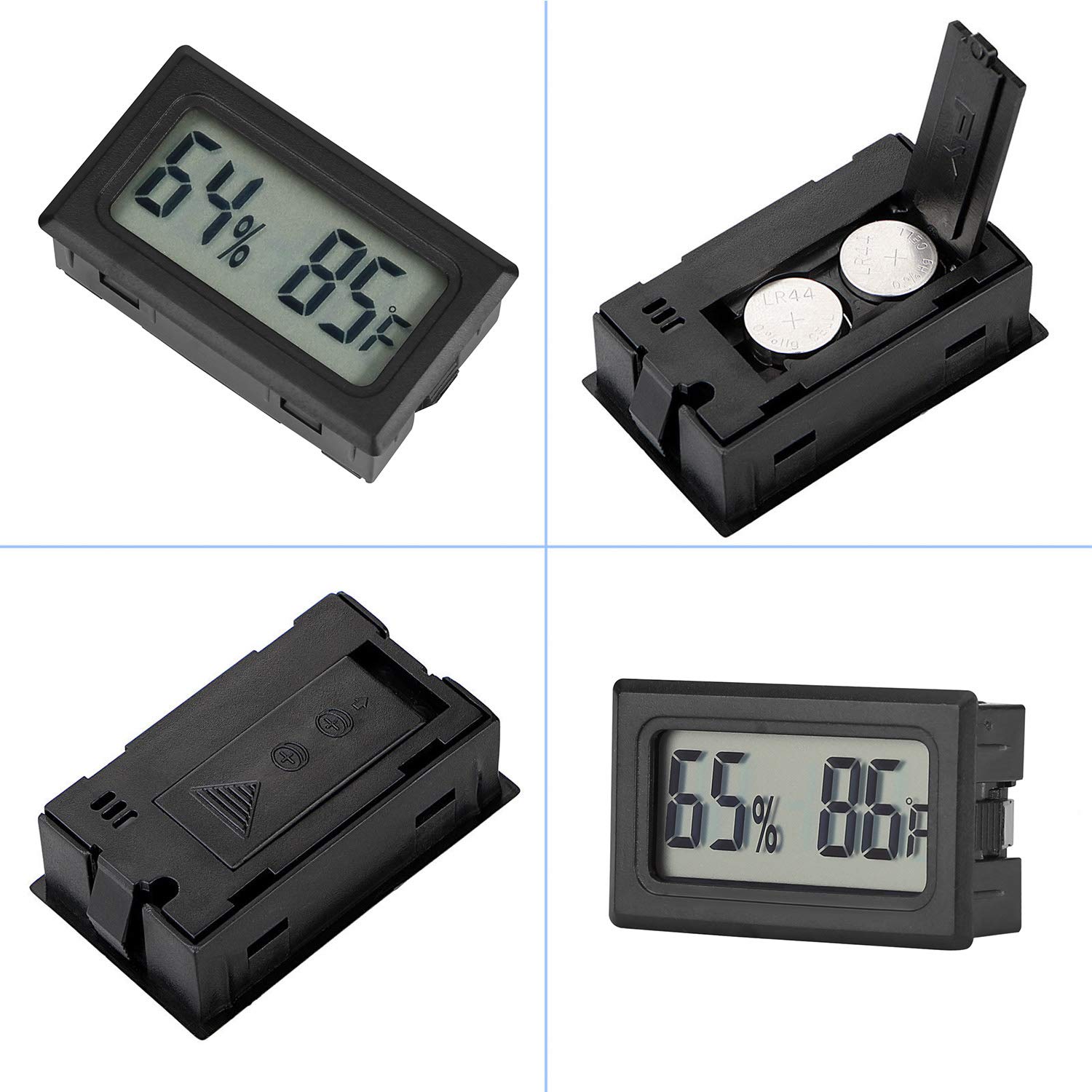 Termometro e igrometro per rettili, misuratore di temperatura interna Fahrenheit ℉, mini umidità digitale per esterni, ufficio, barattoli, incubatori, custodia per chitarra (1)