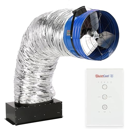 Quietcool QC CL-5400 RF Classic Advanced Whole House Fan with Wireless Control - Up to 5024 CFM - Two Speed - Covers up to 2,512 SQFT - 10 Year Warranty - Removable Grille