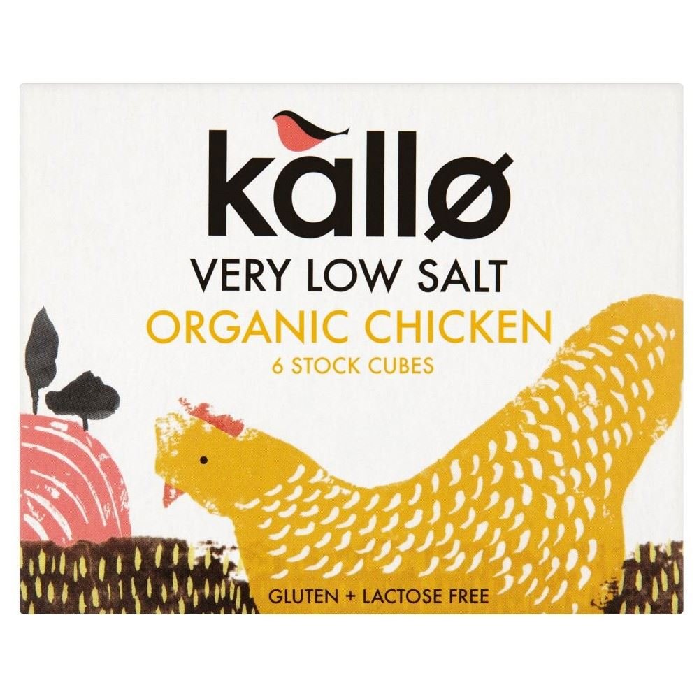 Kallo Organic Very Low Salt Chicken Stock Cubes (6x8g) - Pack of 6
