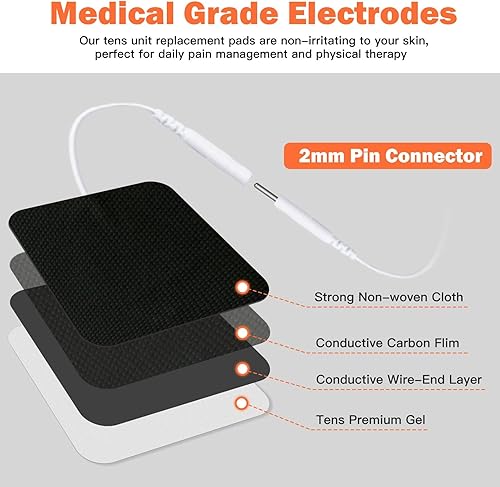 Miniatura 7 de Paquete de 24 almohadillas de repuesto TENS de 2 x 2 pulgadas que se reutilizan más de 45 veces, almohadillas autoadhesivas mejoradas compatibles